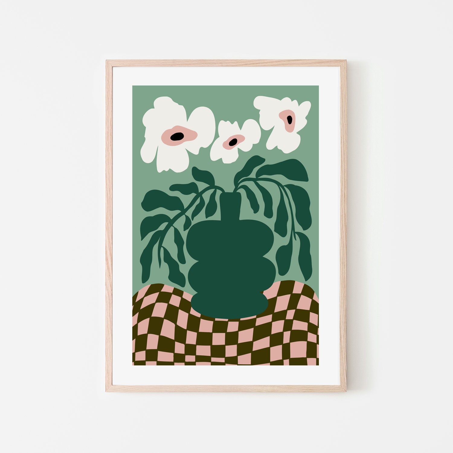 wall-art-print-canvas-poster-framed-Bold Blossom Pottery , By Miho Art Studio-6