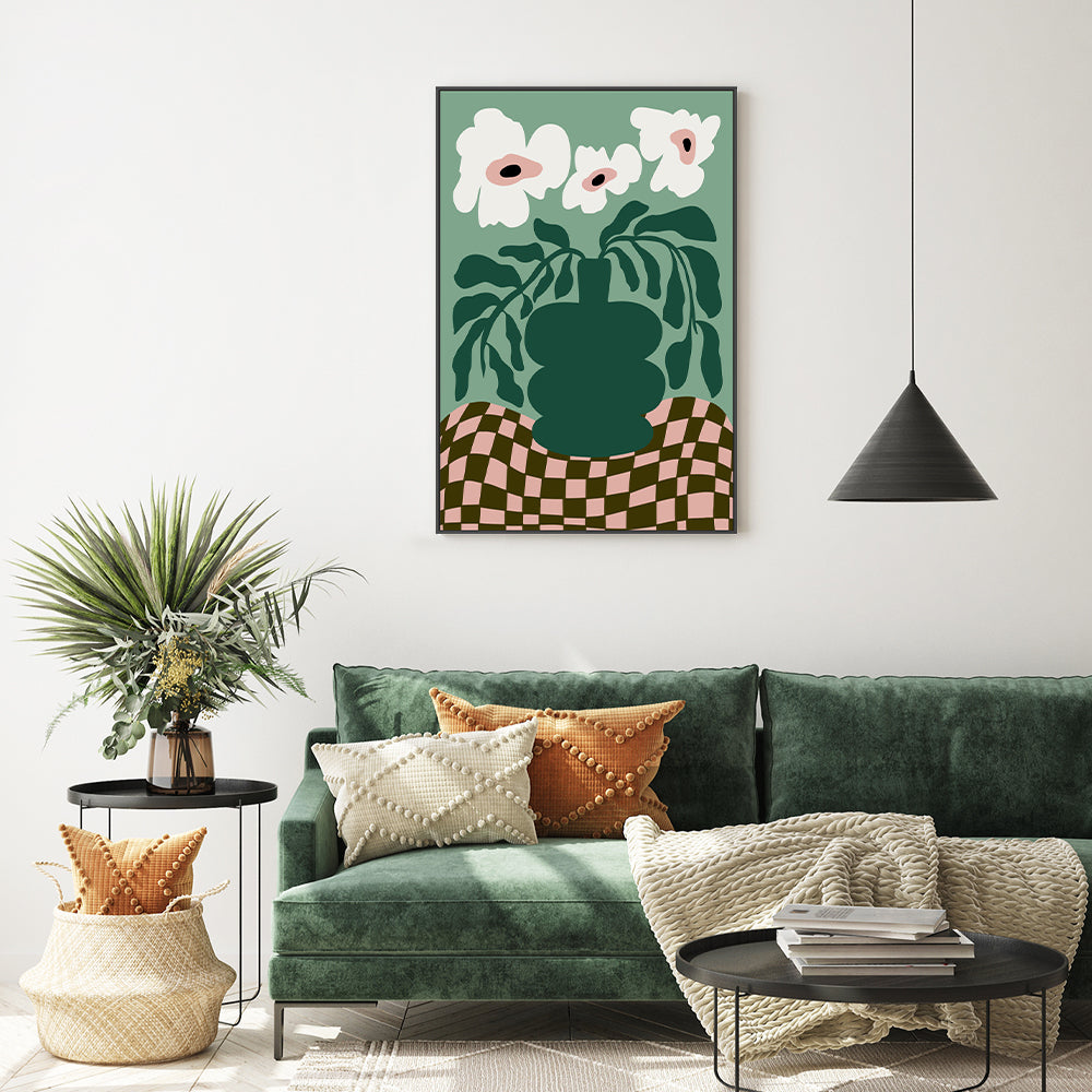 wall-art-print-canvas-poster-framed-Bold Blossom Pottery , By Miho Art Studio-7