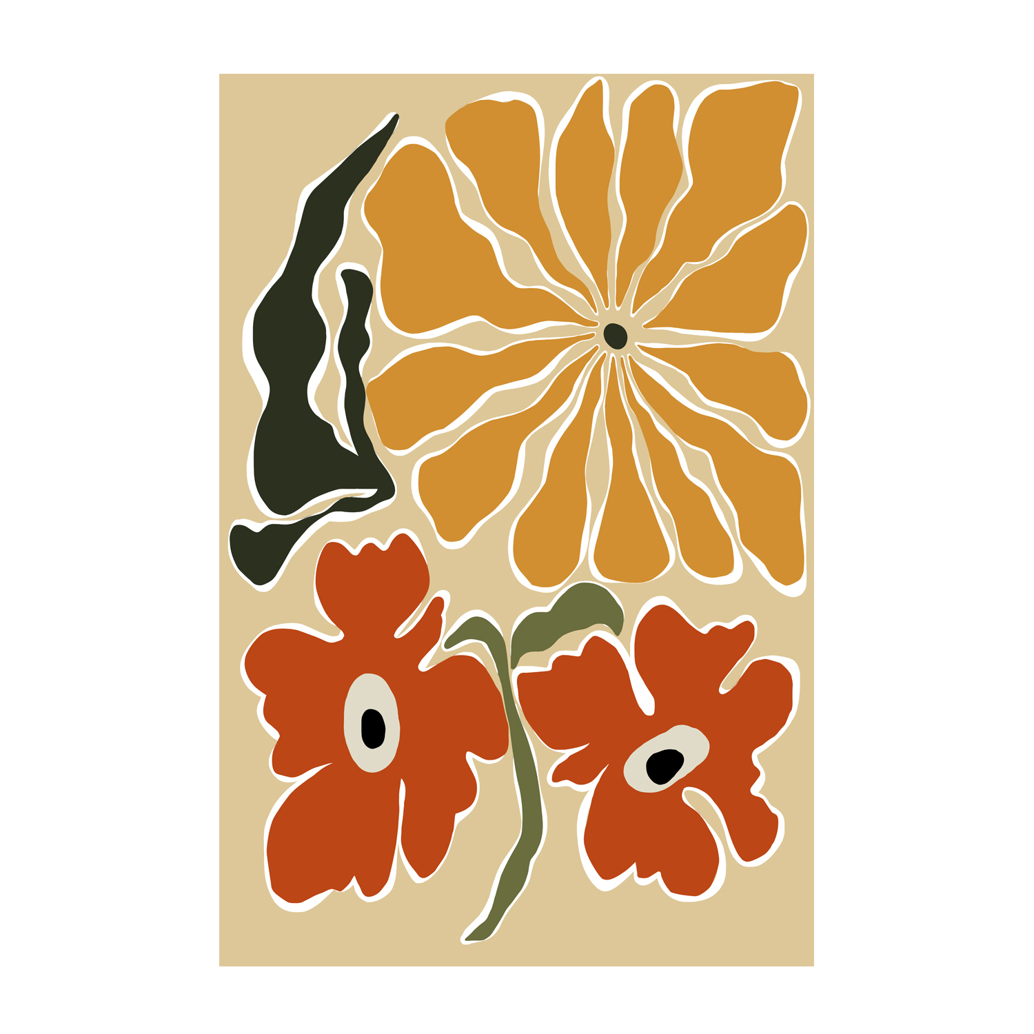 wall-art-print-canvas-poster-framed-Bold Garden From 70s , By Miho Art Studio , By Miho Art Studio-1