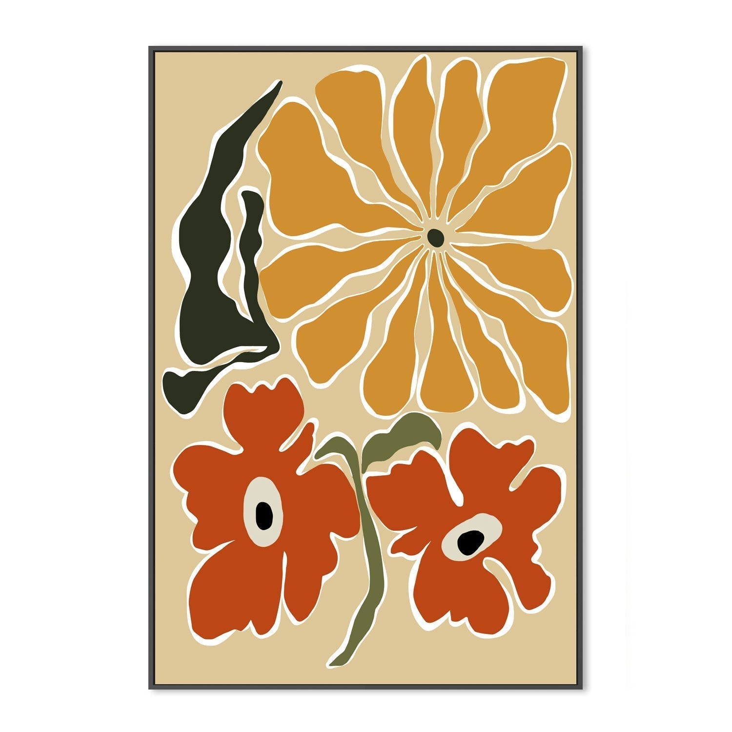 wall-art-print-canvas-poster-framed-Bold Garden From 70s , By Miho Art Studio , By Miho Art Studio-3