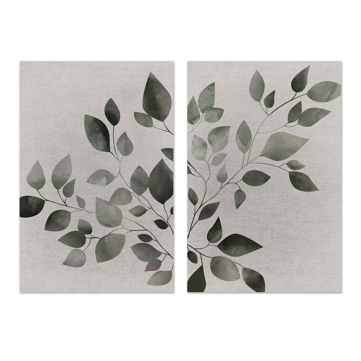 wall-art-print-canvas-poster-framed-Botanical Pair Green-by-Dear Musketeer Studio-Gioia Wall Art