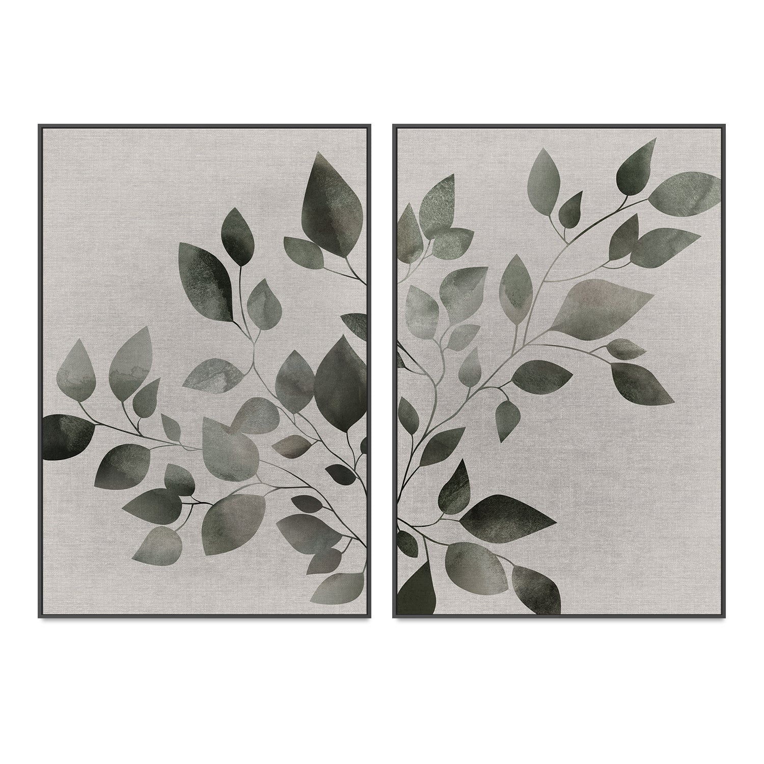 wall-art-print-canvas-poster-framed-Botanical Pair Green-by-Dear Musketeer Studio-Gioia Wall Art