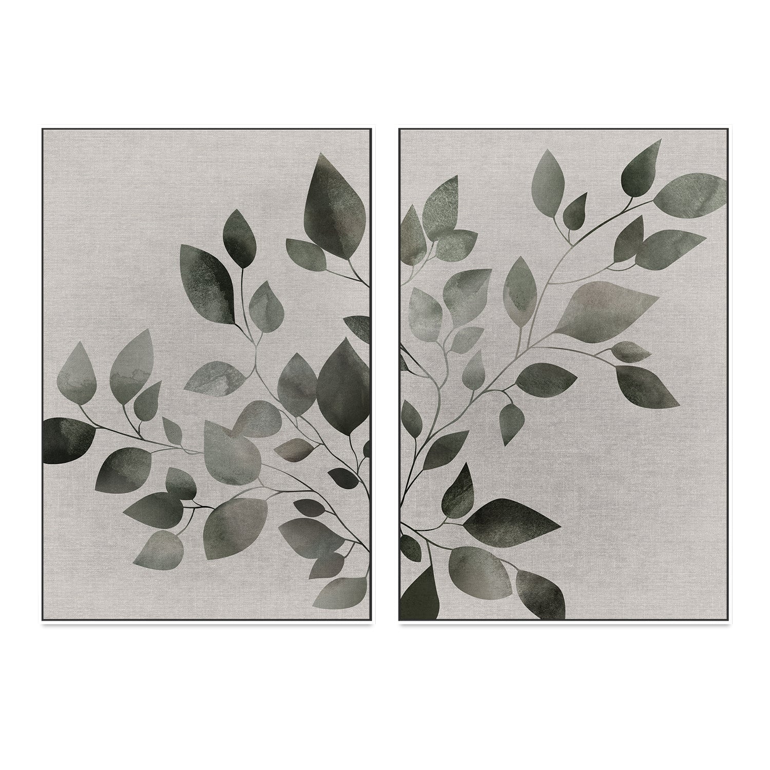 wall-art-print-canvas-poster-framed-Botanical Pair Green-by-Dear Musketeer Studio-Gioia Wall Art