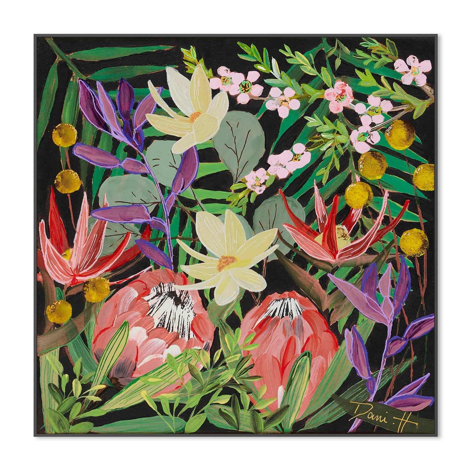 wall-art-print-canvas-poster-framed-Bouquet, Style E-3