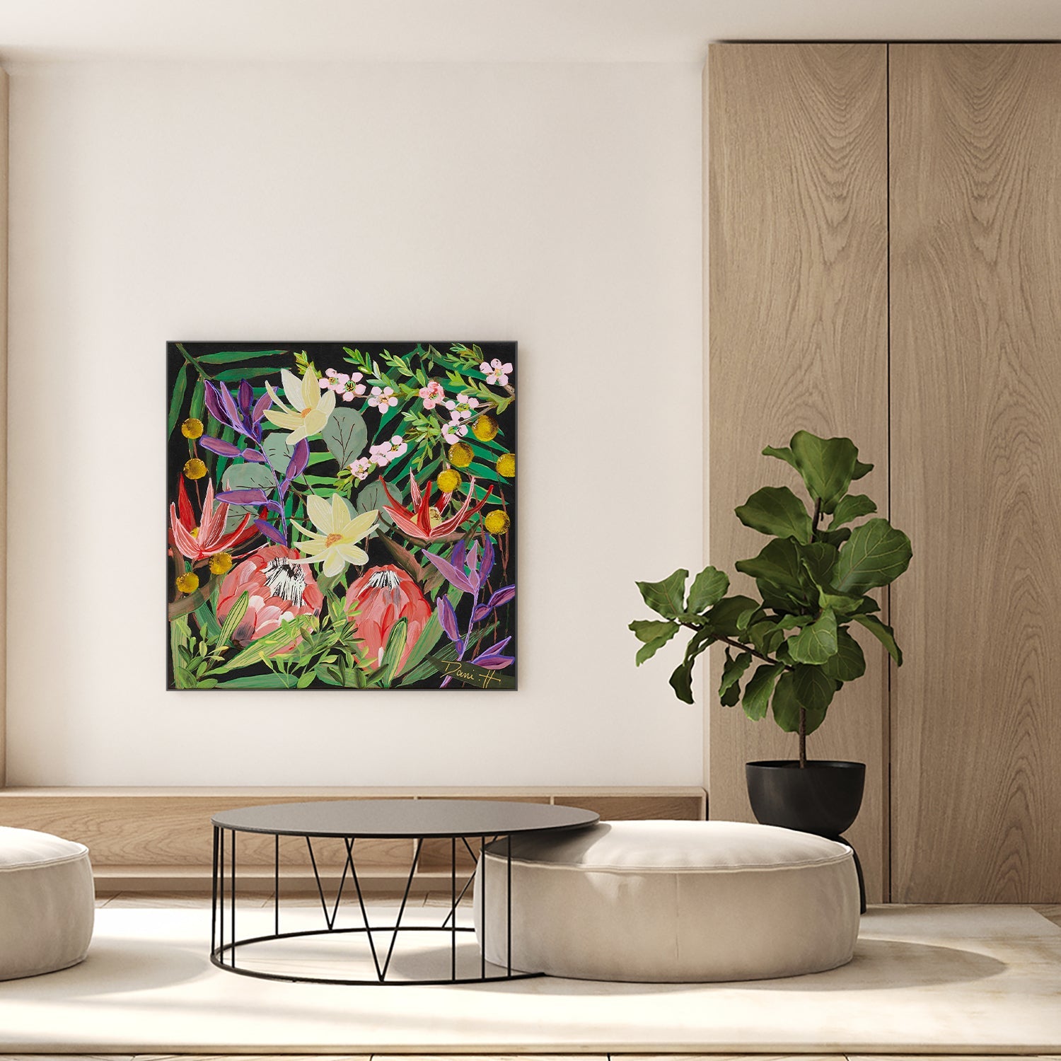 wall-art-print-canvas-poster-framed-Bouquet, Style E-7