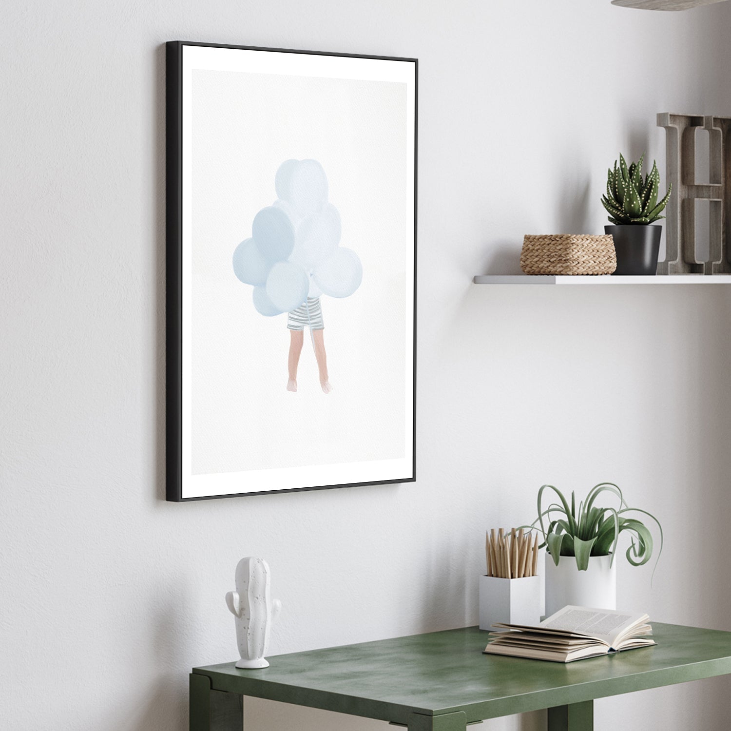 wall-art-print-canvas-poster-framed-Boy with Blue Balloons , By Leah Straatsma-2