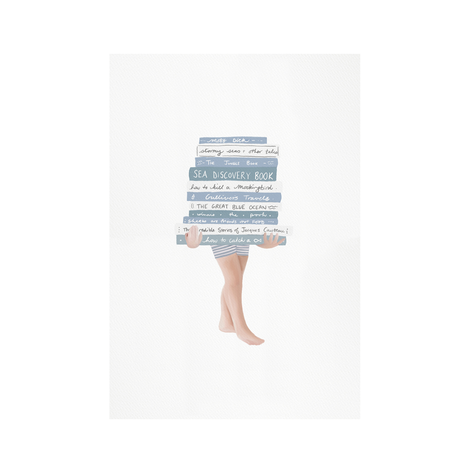 wall-art-print-canvas-poster-framed-Boy With Books , By Leah Straatsma-1