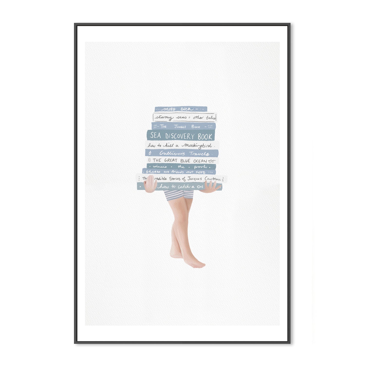wall-art-print-canvas-poster-framed-Boy With Books , By Leah Straatsma-3