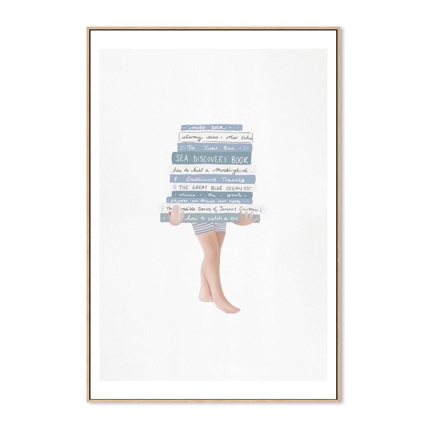 wall-art-print-canvas-poster-framed-Boy With Books , By Leah Straatsma-4