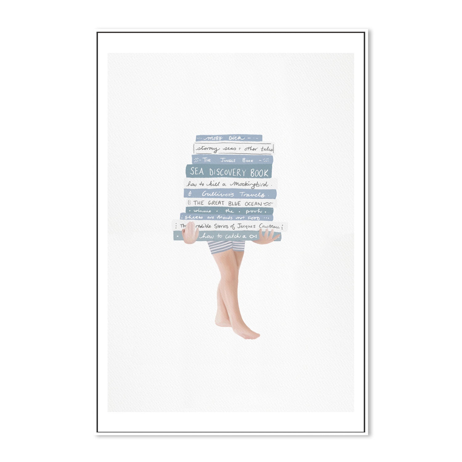 wall-art-print-canvas-poster-framed-Boy With Books , By Leah Straatsma-5