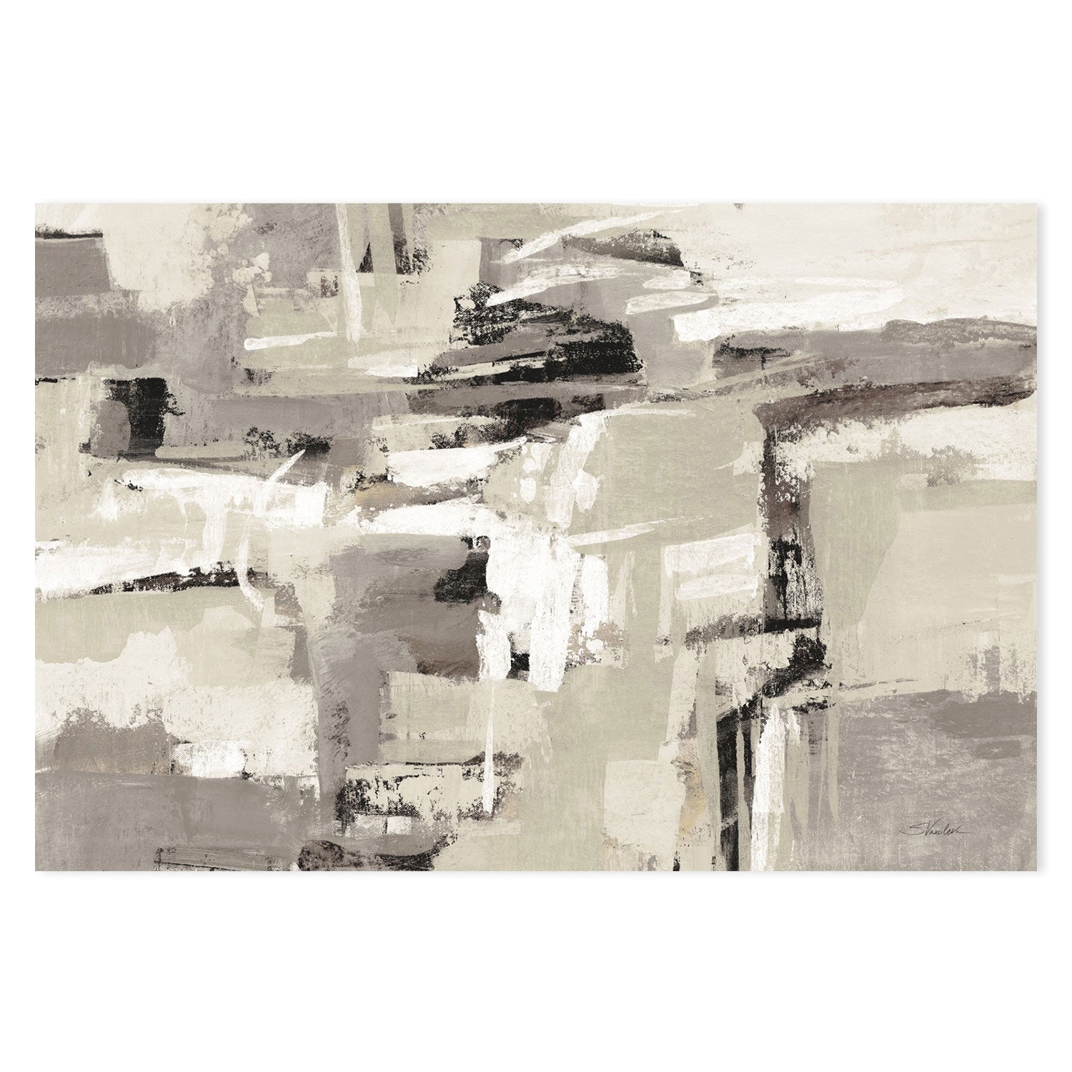 wall-art-print-canvas-poster-framed-Brick Wall Neutral-by-Silvia Vassileva-Gioia Wall Art