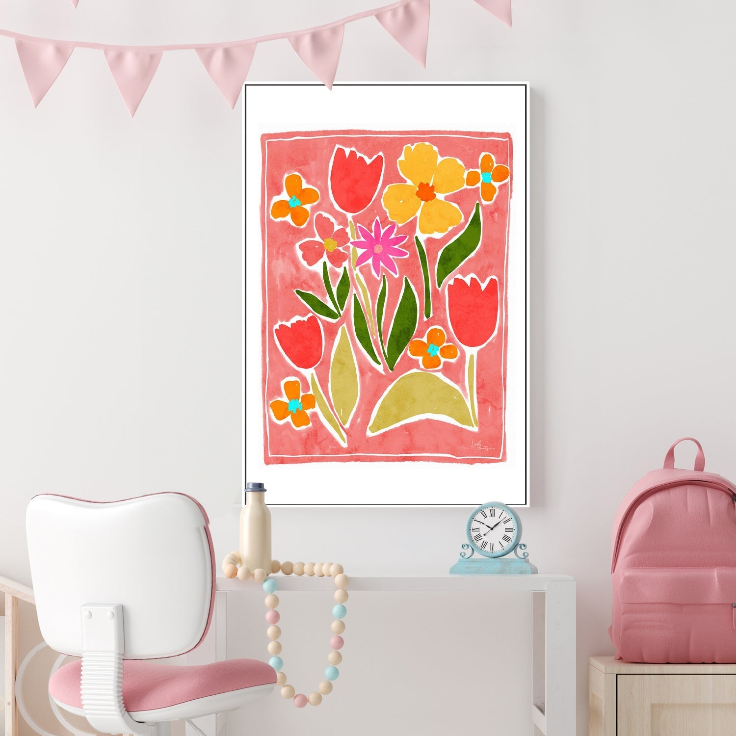 wall-art-print-canvas-poster-framed-Bright Flowers , By Leah Straatsma-2