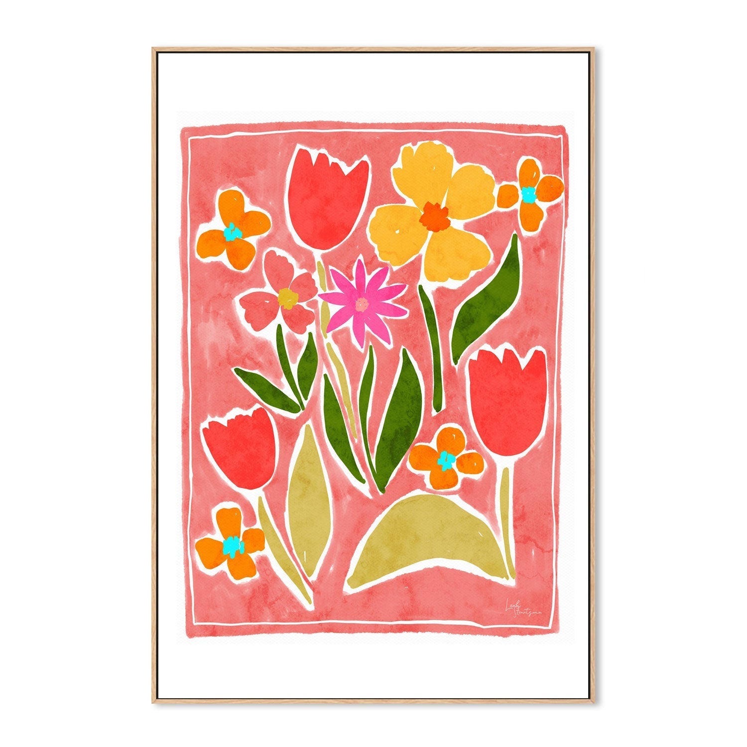 wall-art-print-canvas-poster-framed-Bright Flowers , By Leah Straatsma-4