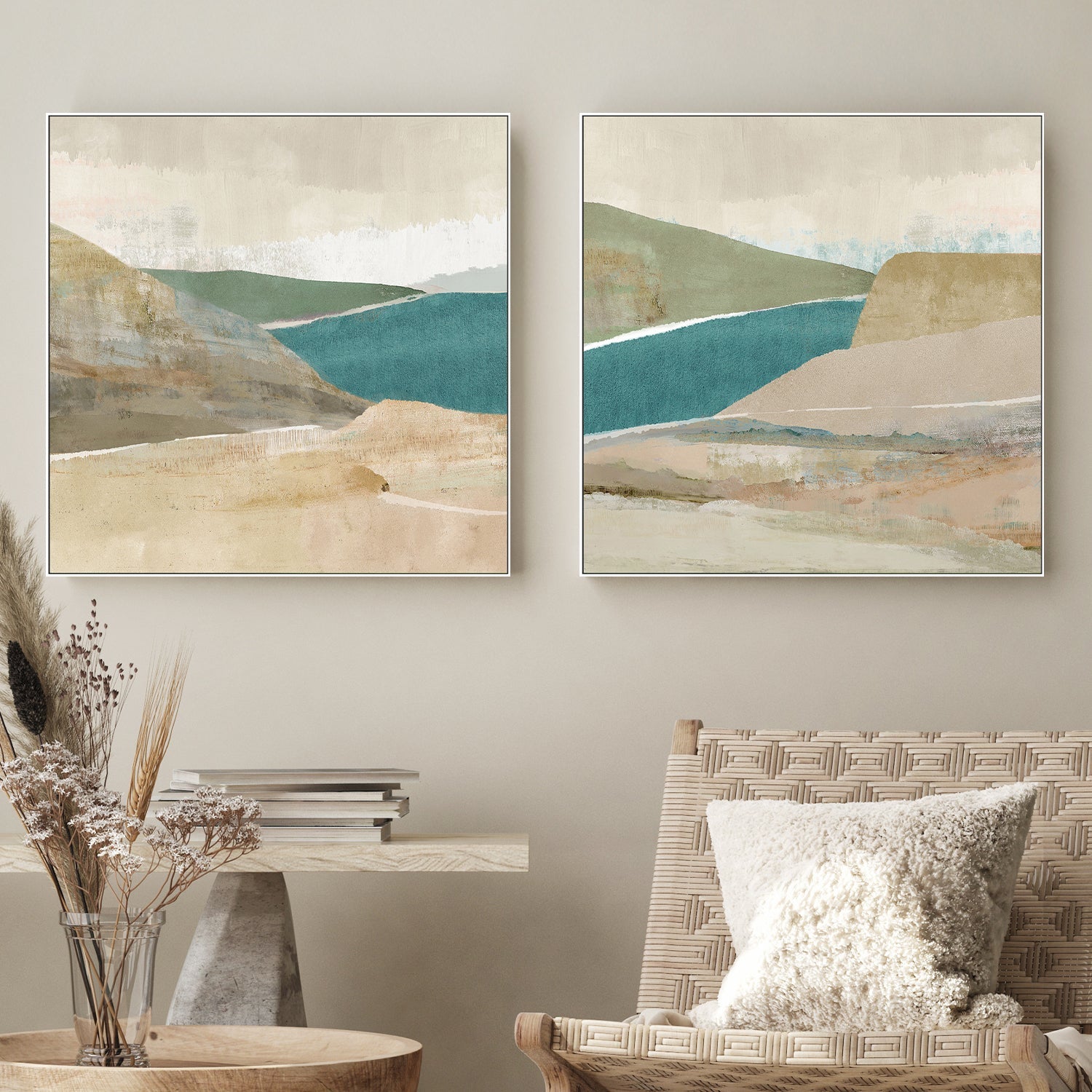 wall-art-print-canvas-poster-framed-Bright Stone Bay, Style A & B, Set Of 2 , By Flora Kouta-2