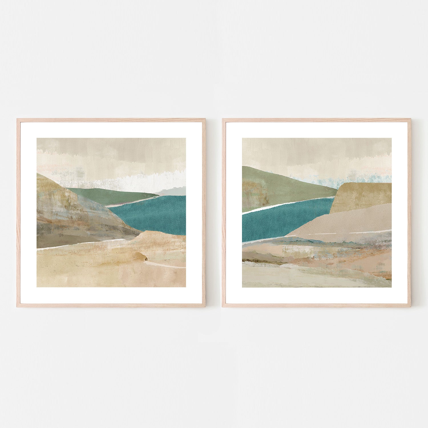 wall-art-print-canvas-poster-framed-Bright Stone Bay, Style A & B, Set Of 2 , By Flora Kouta-6