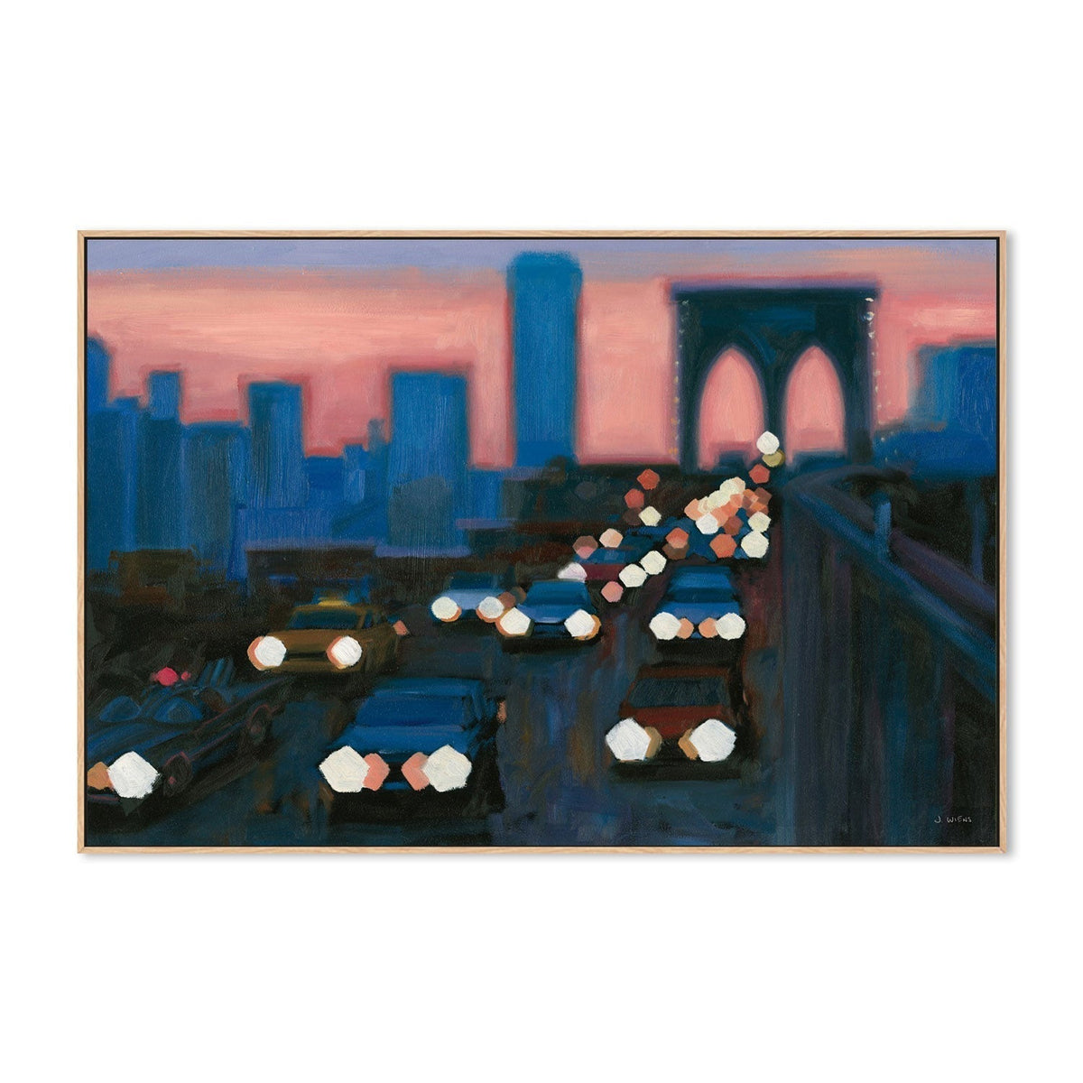 wall-art-print-canvas-poster-framed-Brooklyn Bridge Evening, Style A-by-James Wiens-Gioia Wall Art