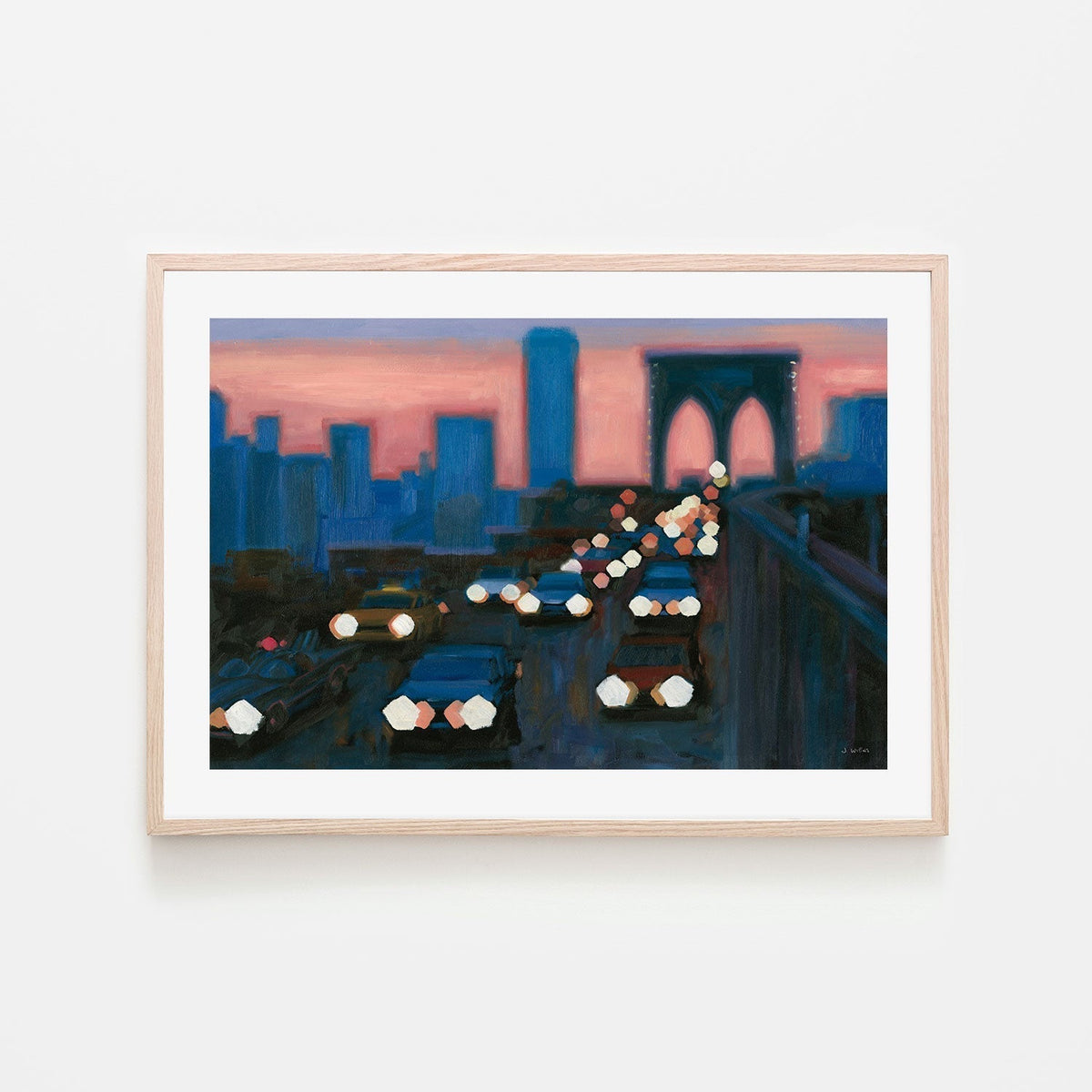 wall-art-print-canvas-poster-framed-Brooklyn Bridge Evening, Style A-by-James Wiens-Gioia Wall Art