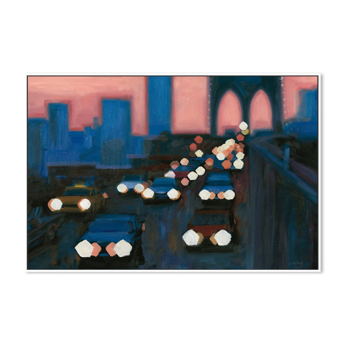 wall-art-print-canvas-poster-framed-Brooklyn Bridge Evening, Style B-by-James Wiens-Gioia Wall Art