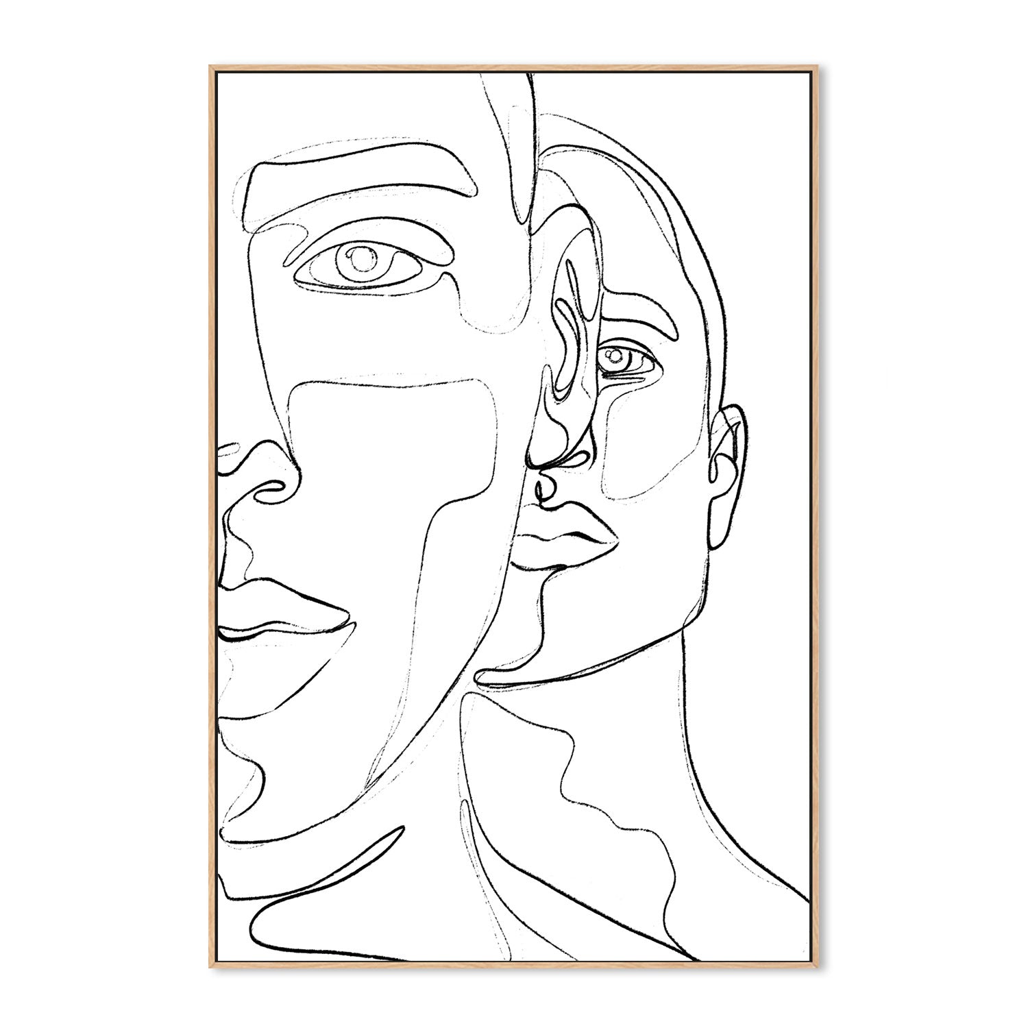 wall-art-print-canvas-poster-framed-Brothers Line Drawing , By Treechild-GIOIA-WALL-ART