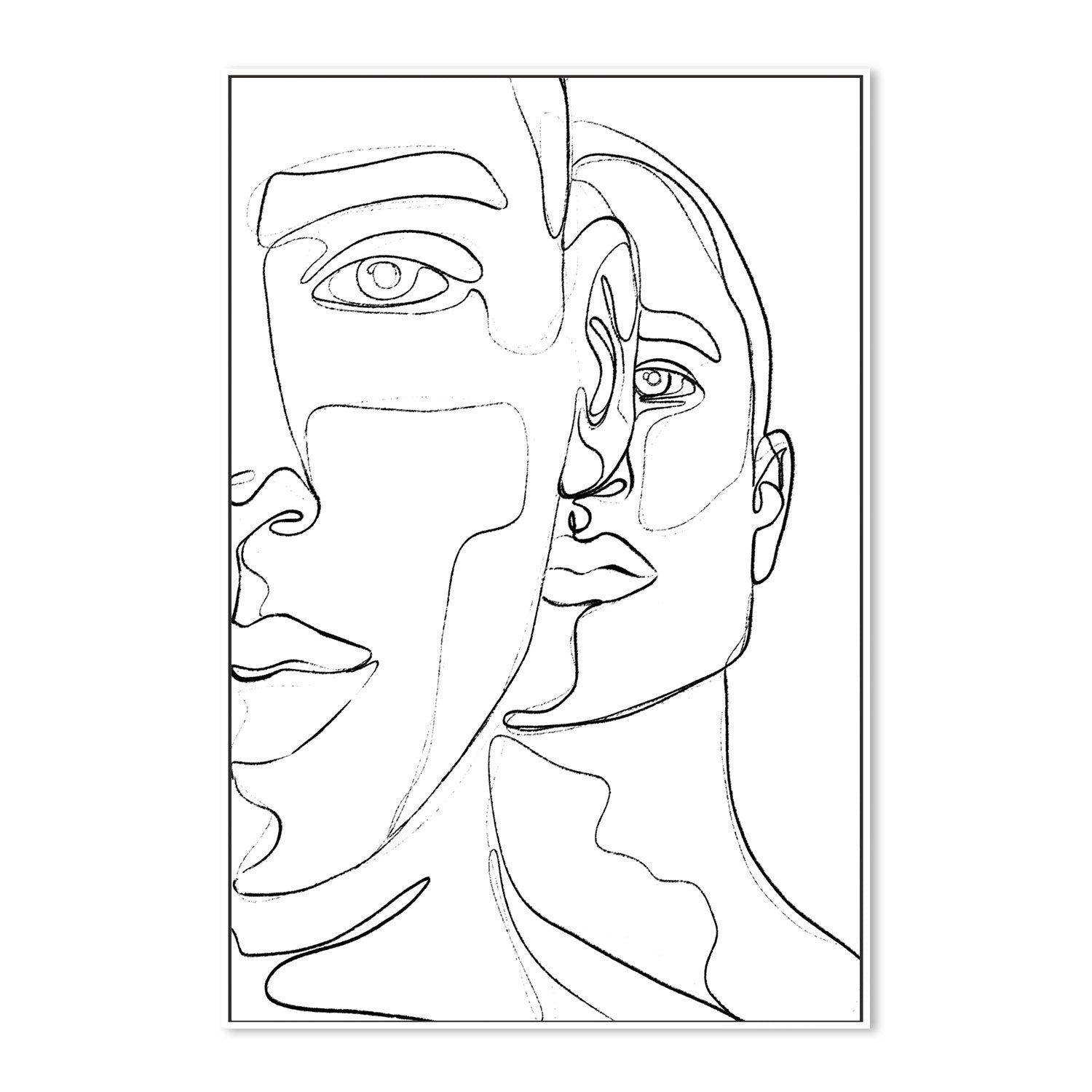 wall-art-print-canvas-poster-framed-Brothers Line Drawing , By Treechild-GIOIA-WALL-ART