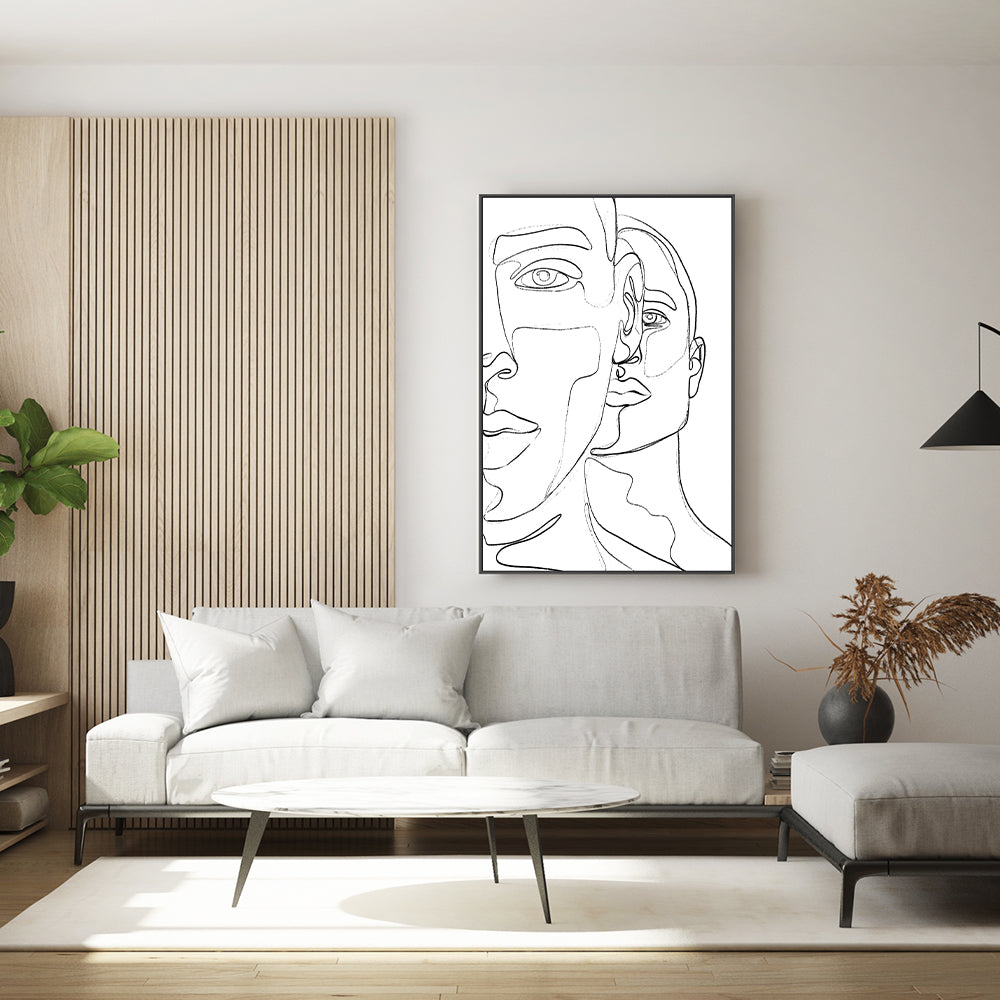 wall-art-print-canvas-poster-framed-Brothers Line Drawing , By Treechild-GIOIA-WALL-ART