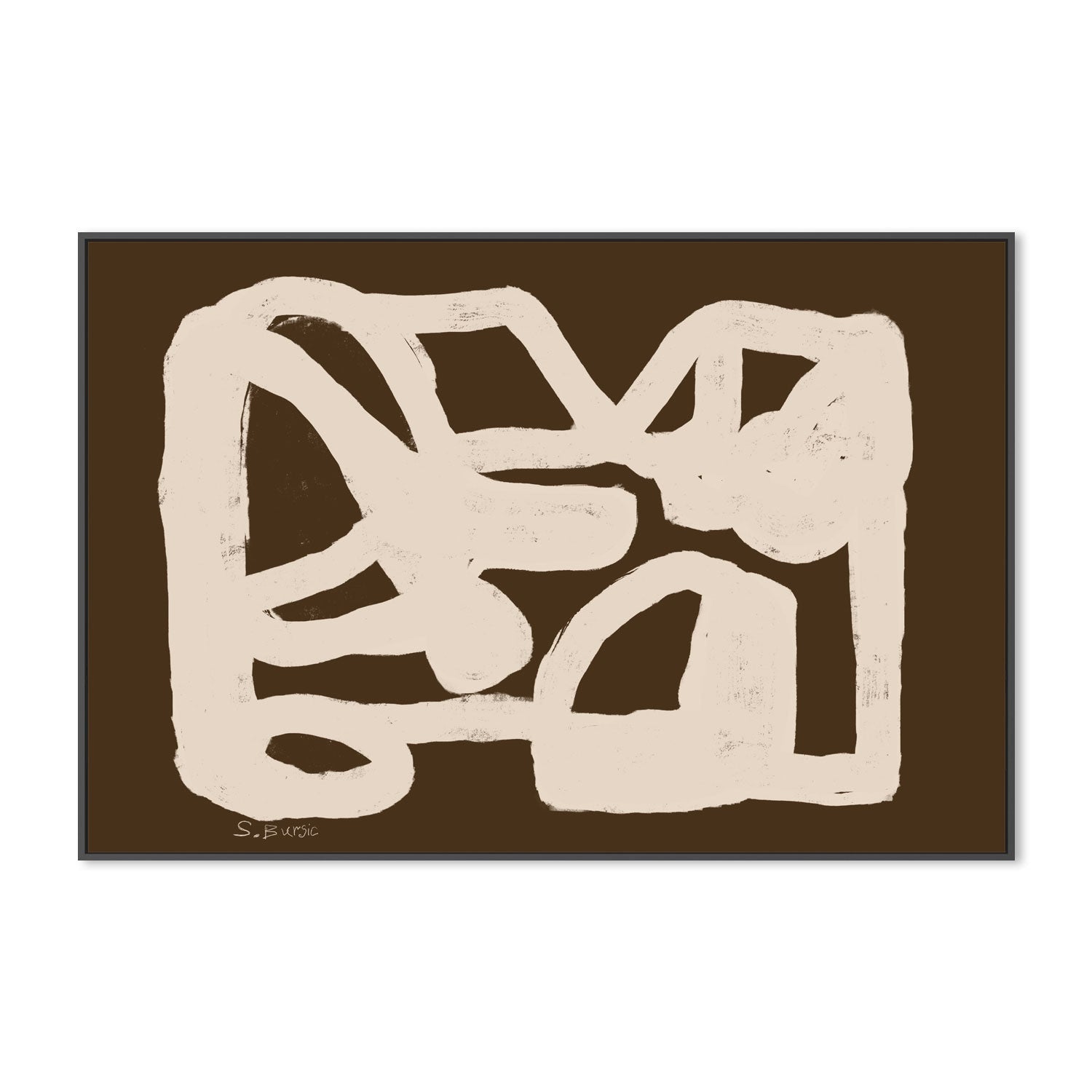 wall-art-print-canvas-poster-framed-Brown Abstract , By Emily Wood-3