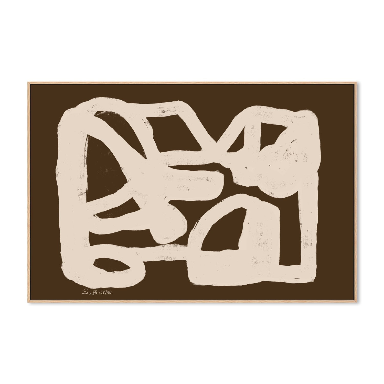 wall-art-print-canvas-poster-framed-Brown Abstract , By Emily Wood-4