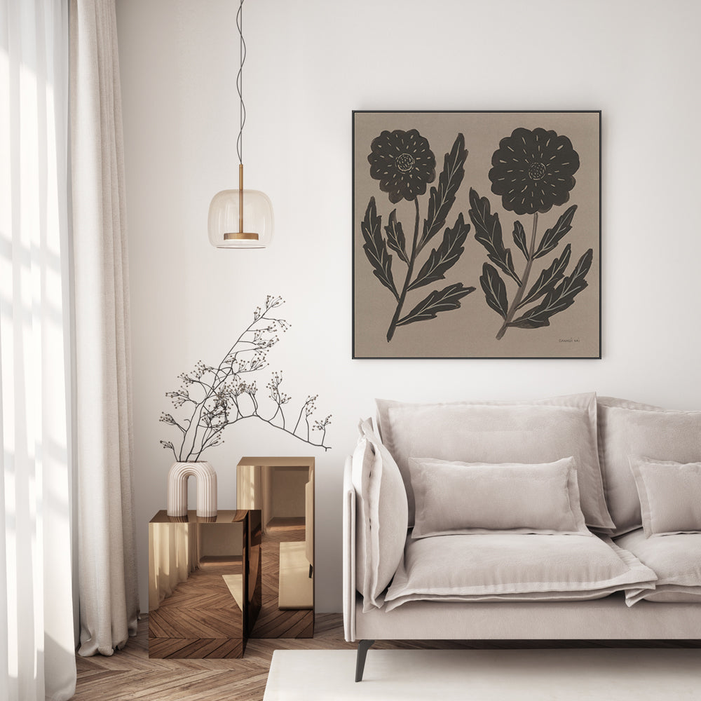 wall-art-print-canvas-poster-framed-Brown Abstract Flowers, Style B , By Danhui Nai-GIOIA-WALL-ART