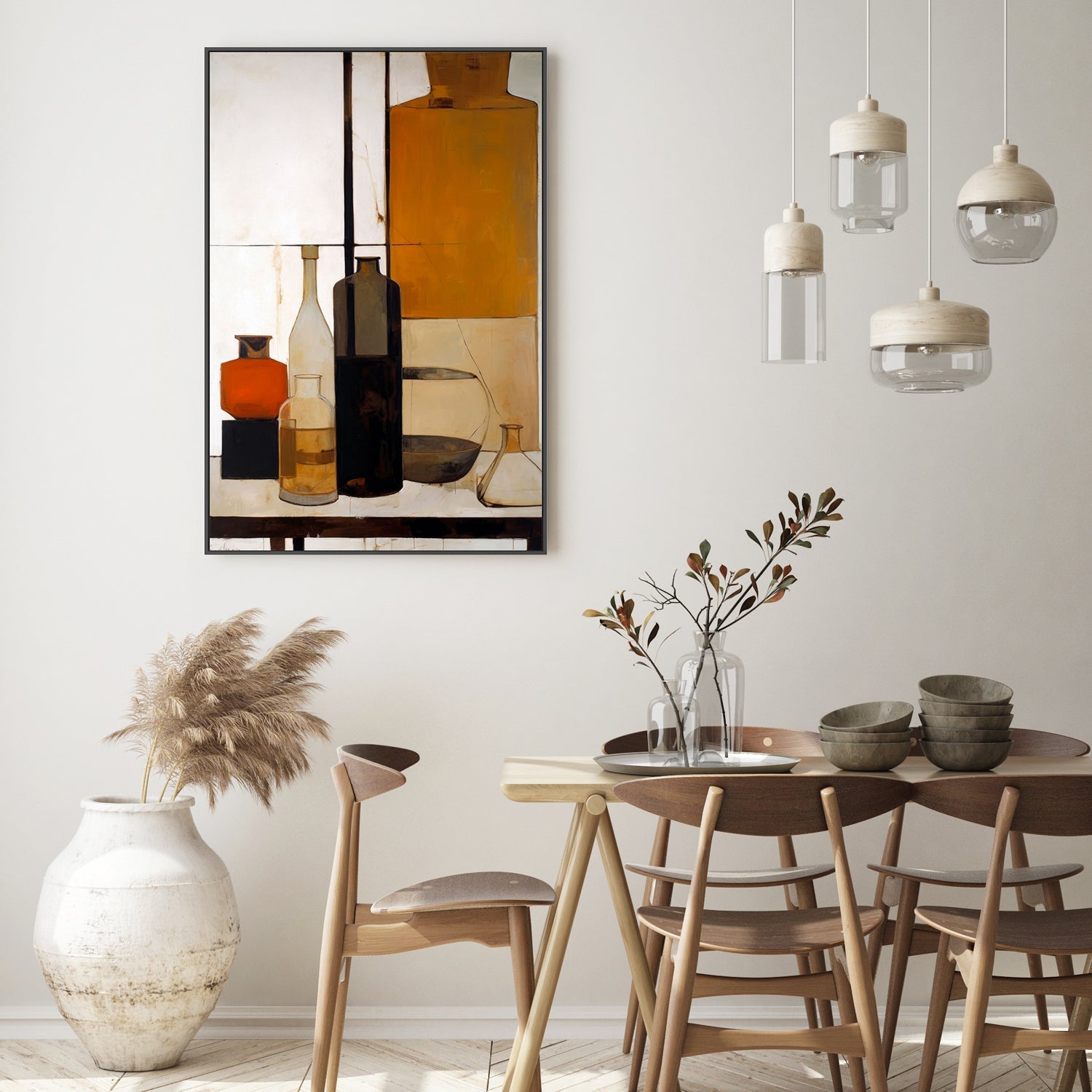 wall-art-print-canvas-poster-framed-Brown Bottles , By Treechild-GIOIA-WALL-ART