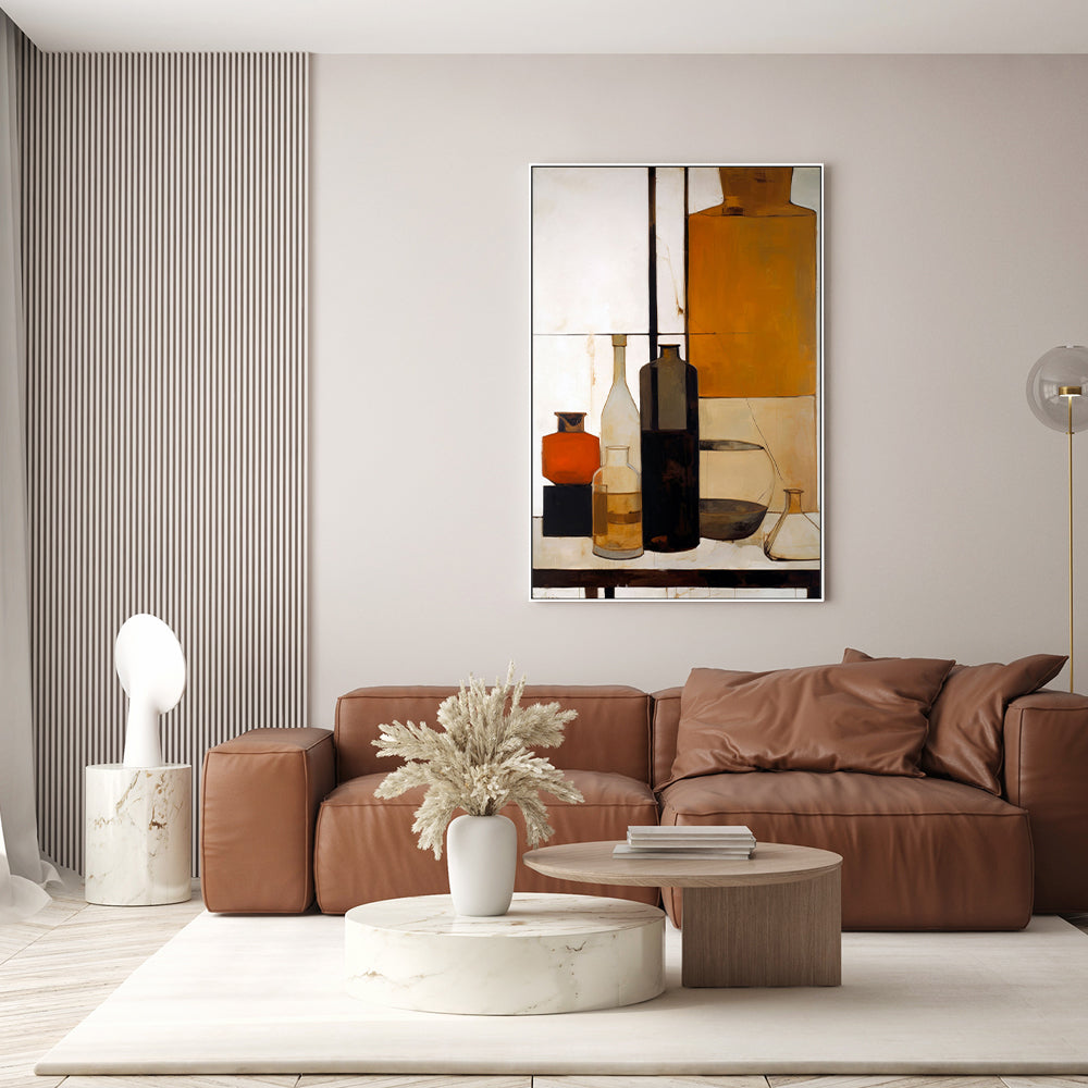 wall-art-print-canvas-poster-framed-Brown Bottles , By Treechild-GIOIA-WALL-ART