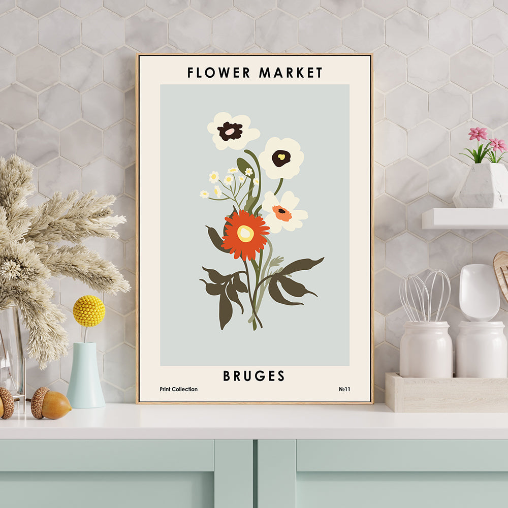 wall-art-print-canvas-poster-framed-Bruges Flower Market-GIOIA-WALL-ART