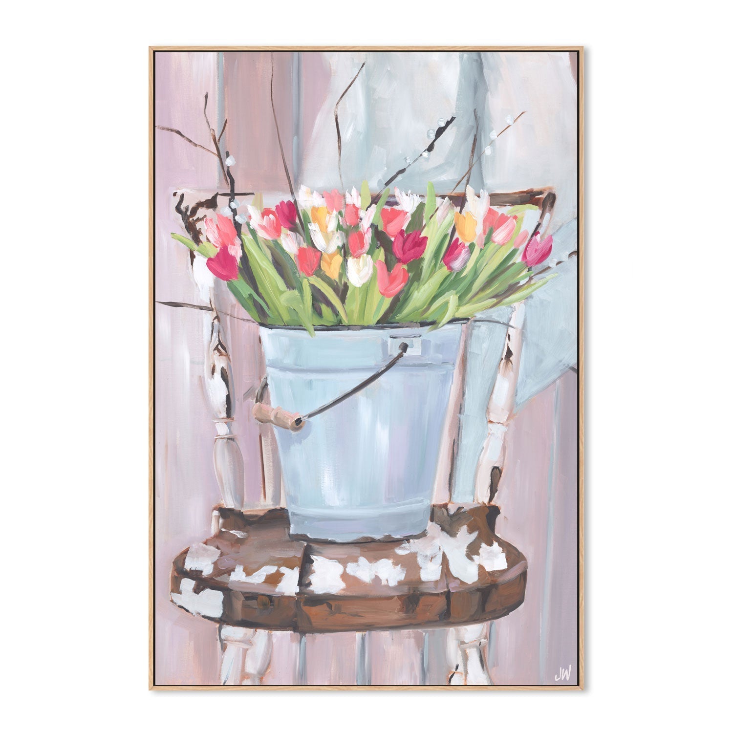 wall-art-print-canvas-poster-framed-Bucket of Flowers , By Jenny Westenhofer Art-4