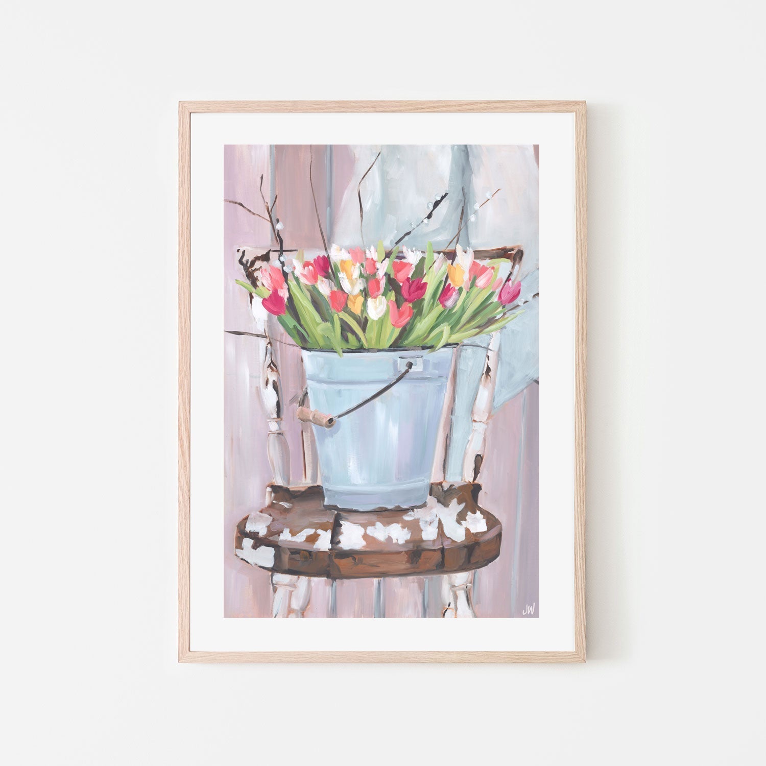 wall-art-print-canvas-poster-framed-Bucket of Flowers , By Jenny Westenhofer Art-6