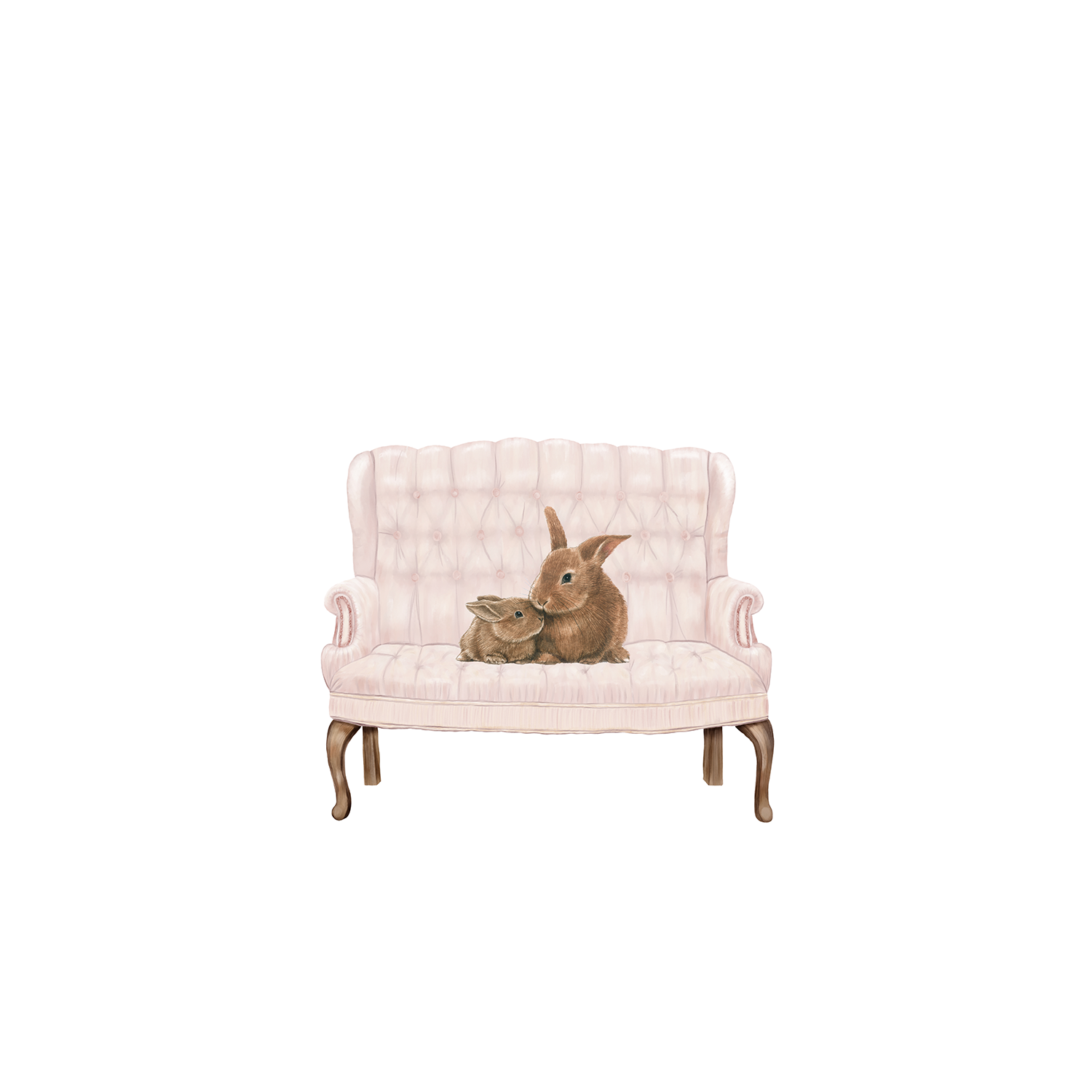 wall-art-print-canvas-poster-framed-Bunnies On Couch , By At Viv Home Prints-1