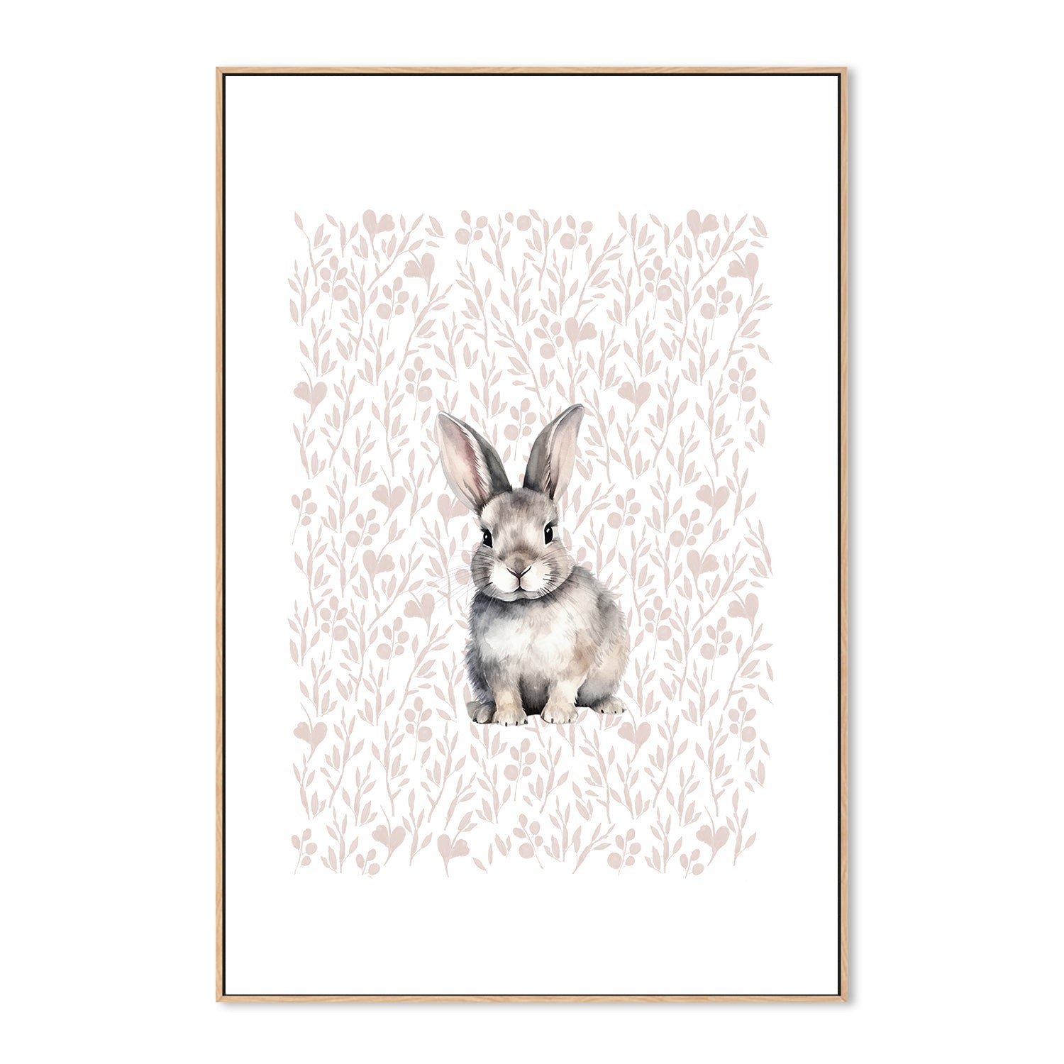 wall-art-print-canvas-poster-framed-Bunny Pattern , By At Viv Home Prints-4