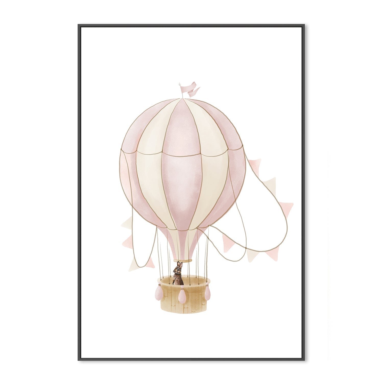 wall-art-print-canvas-poster-framed-Bunny With Balloon , By At Viv Home Prints-3