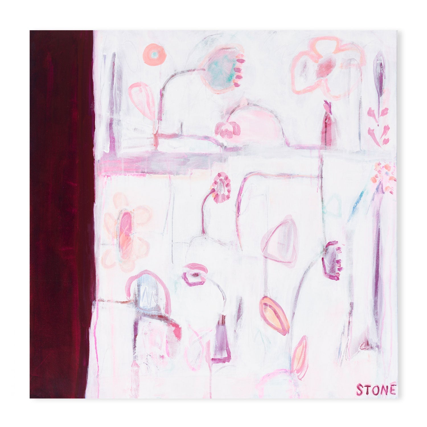 wall-art-print-canvas-poster-framed-Burgundy Bloom , By Belinda Stone-GIOIA-WALL-ART
