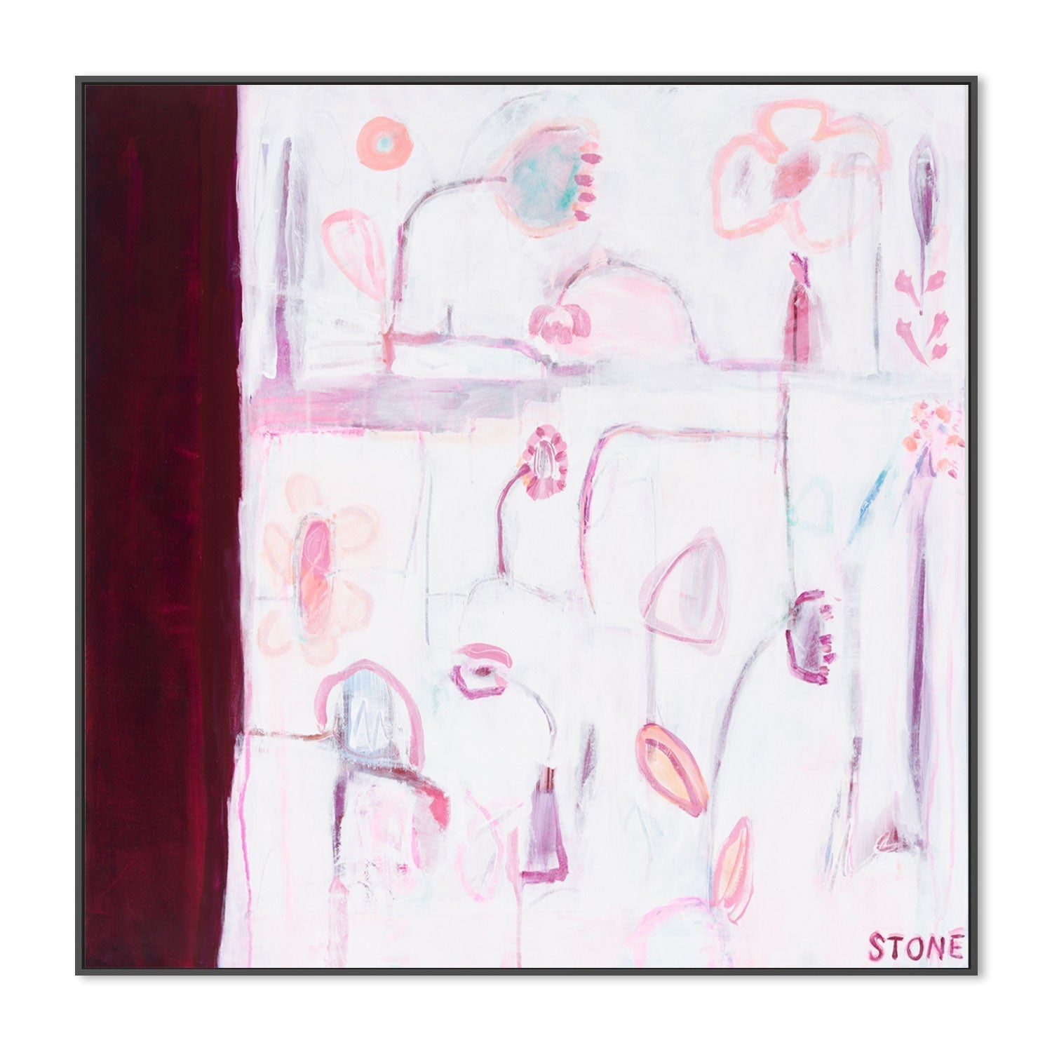 wall-art-print-canvas-poster-framed-Burgundy Bloom , By Belinda Stone-GIOIA-WALL-ART