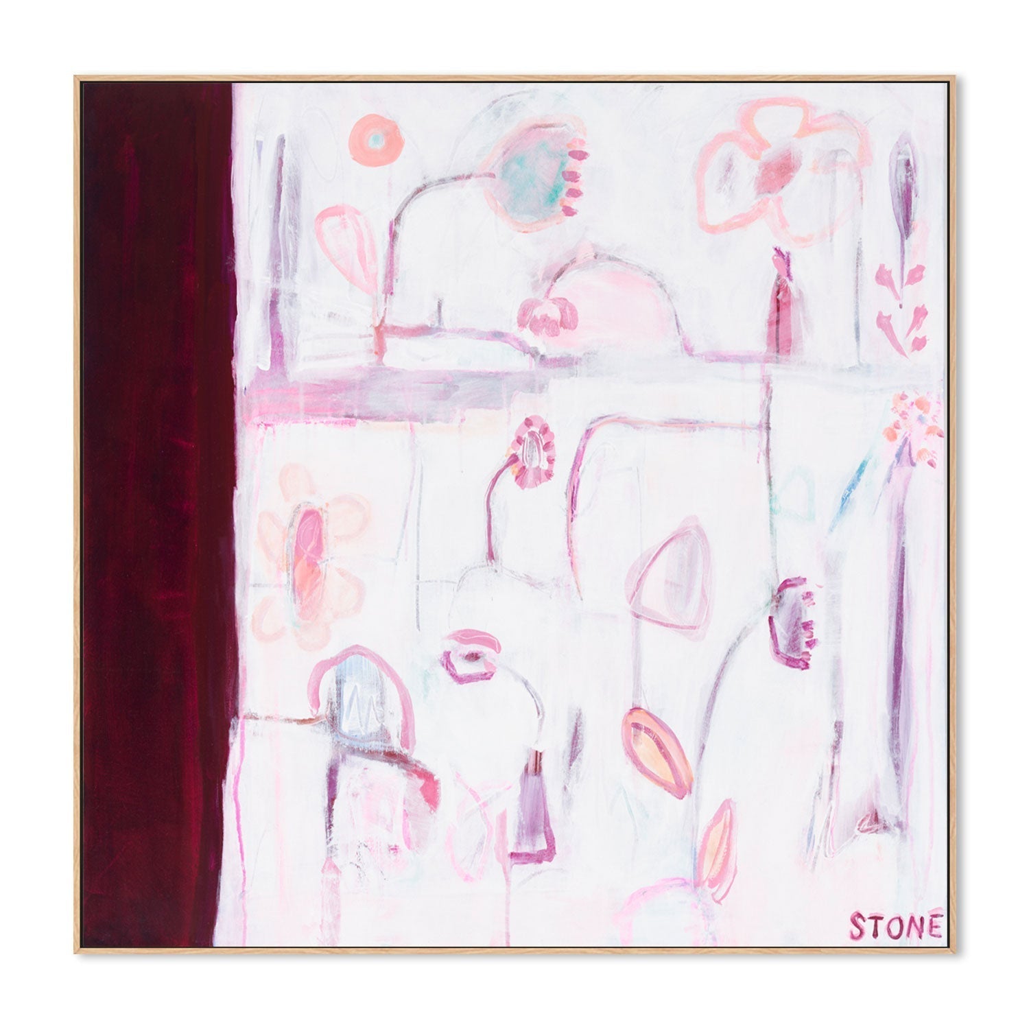 wall-art-print-canvas-poster-framed-Burgundy Bloom , By Belinda Stone-GIOIA-WALL-ART