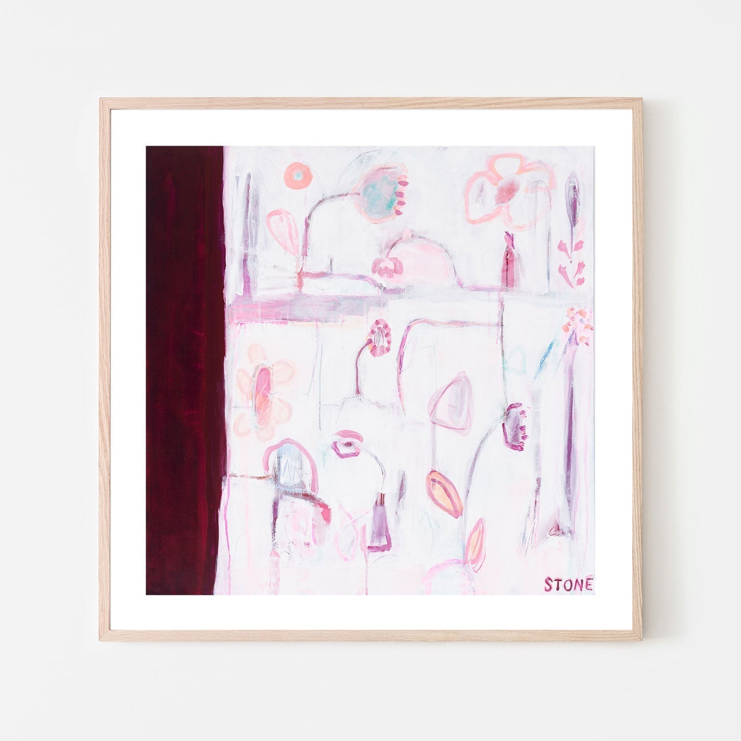wall-art-print-canvas-poster-framed-Burgundy Bloom , By Belinda Stone-GIOIA-WALL-ART
