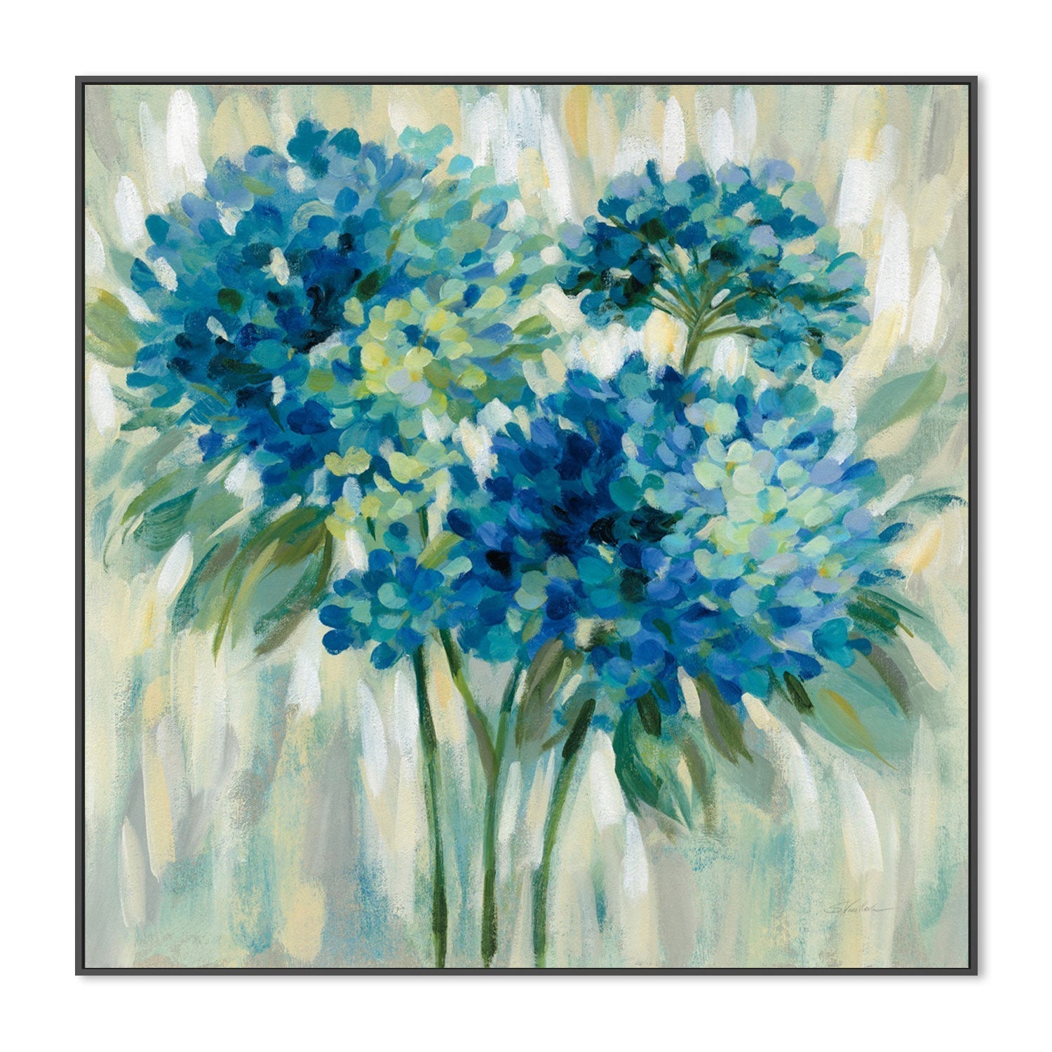 wall-art-print-canvas-poster-framed-Burst of Hydrangeas-by-Silvia Vassileva-Gioia Wall Art