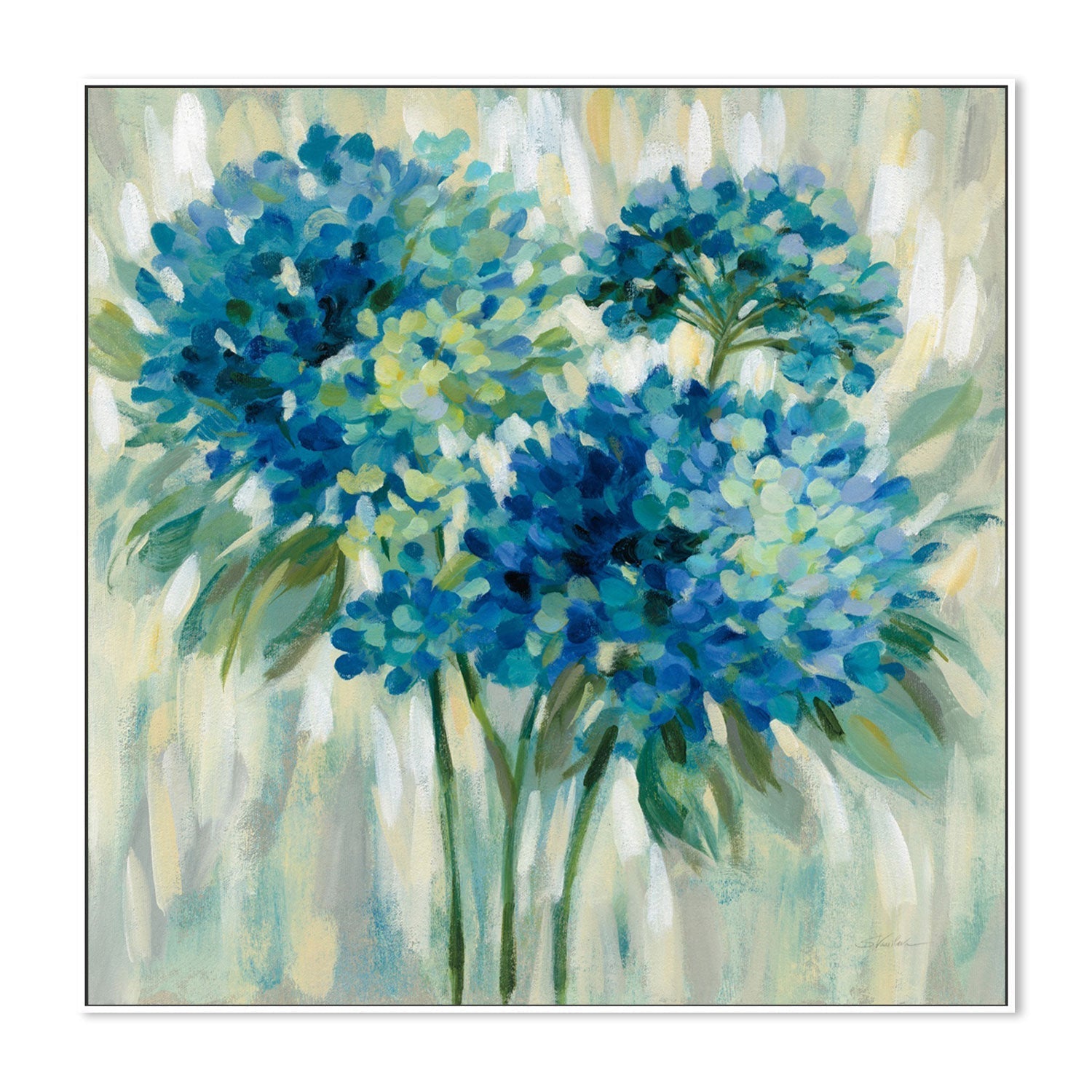 wall-art-print-canvas-poster-framed-Burst of Hydrangeas-by-Silvia Vassileva-Gioia Wall Art