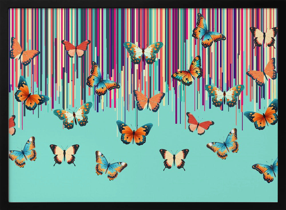 wall-art-print-canvas-poster-framed-Butterflies Stripes , By Sue Skellern-3