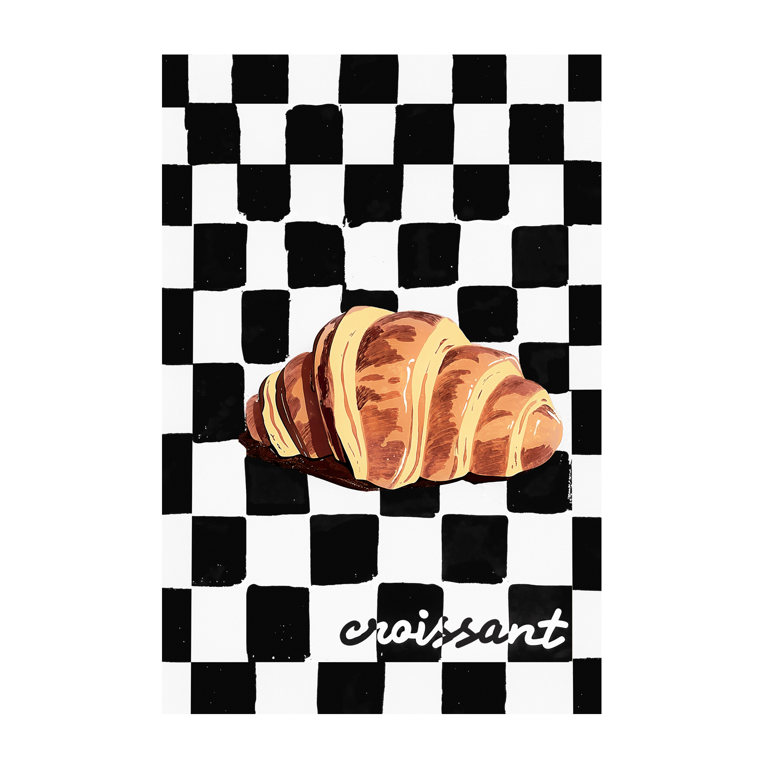 wall-art-print-canvas-poster-framed-BW Croissant , By Lady Hana-1