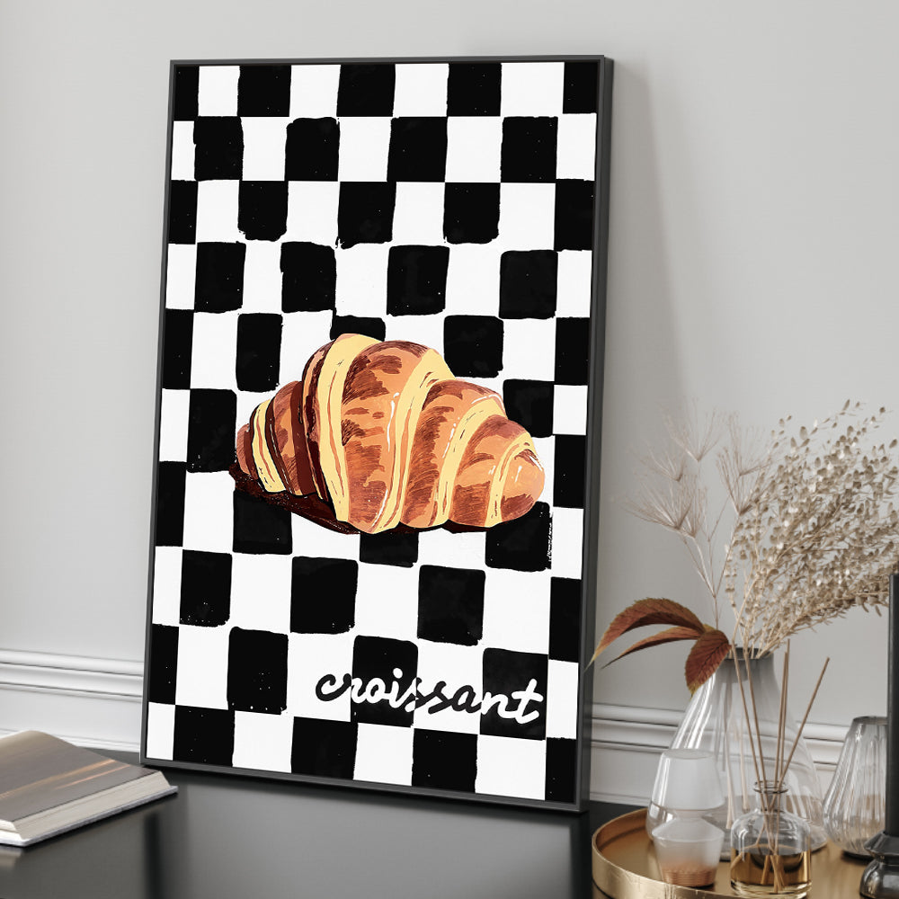 wall-art-print-canvas-poster-framed-BW Croissant , By Lady Hana-2