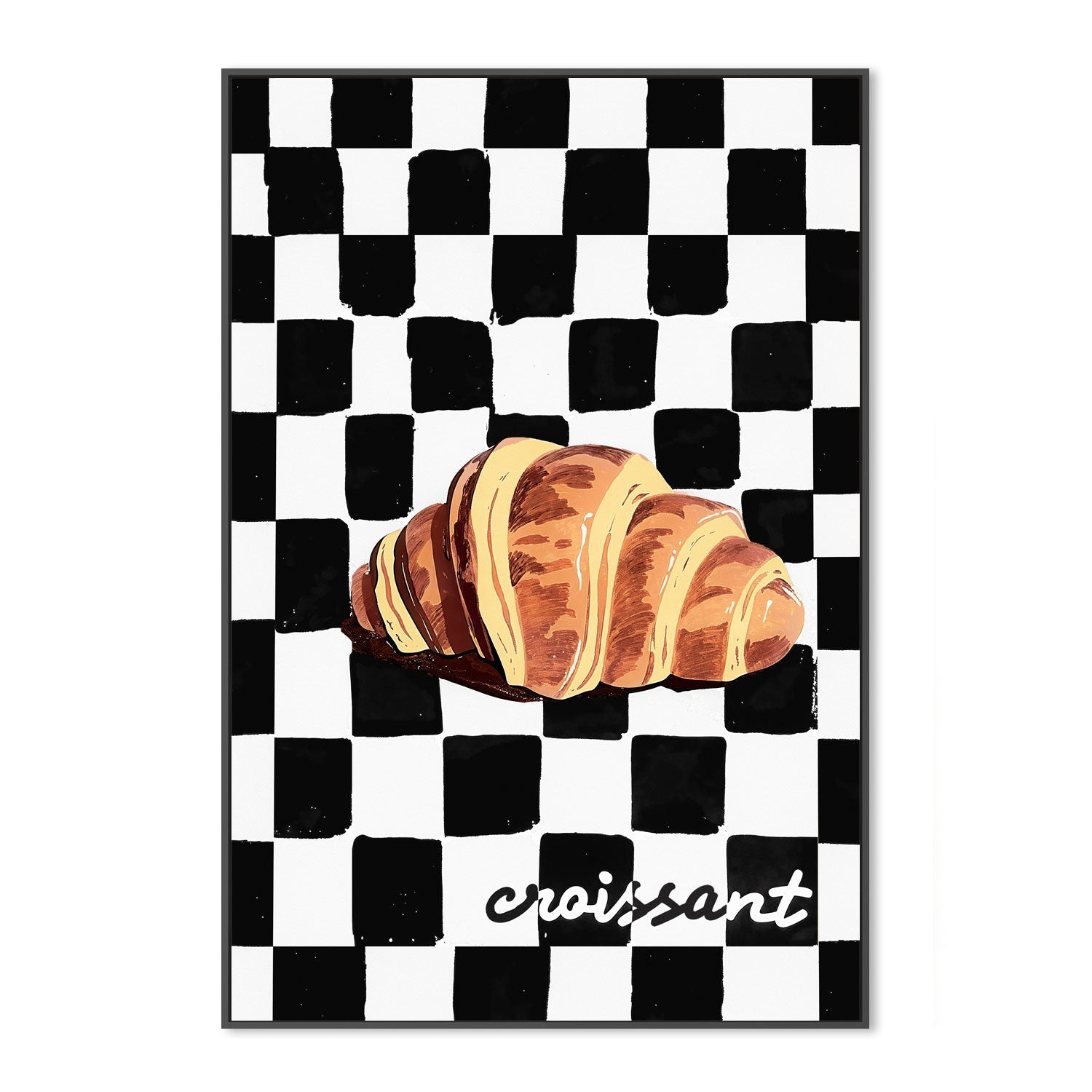wall-art-print-canvas-poster-framed-BW Croissant , By Lady Hana-3