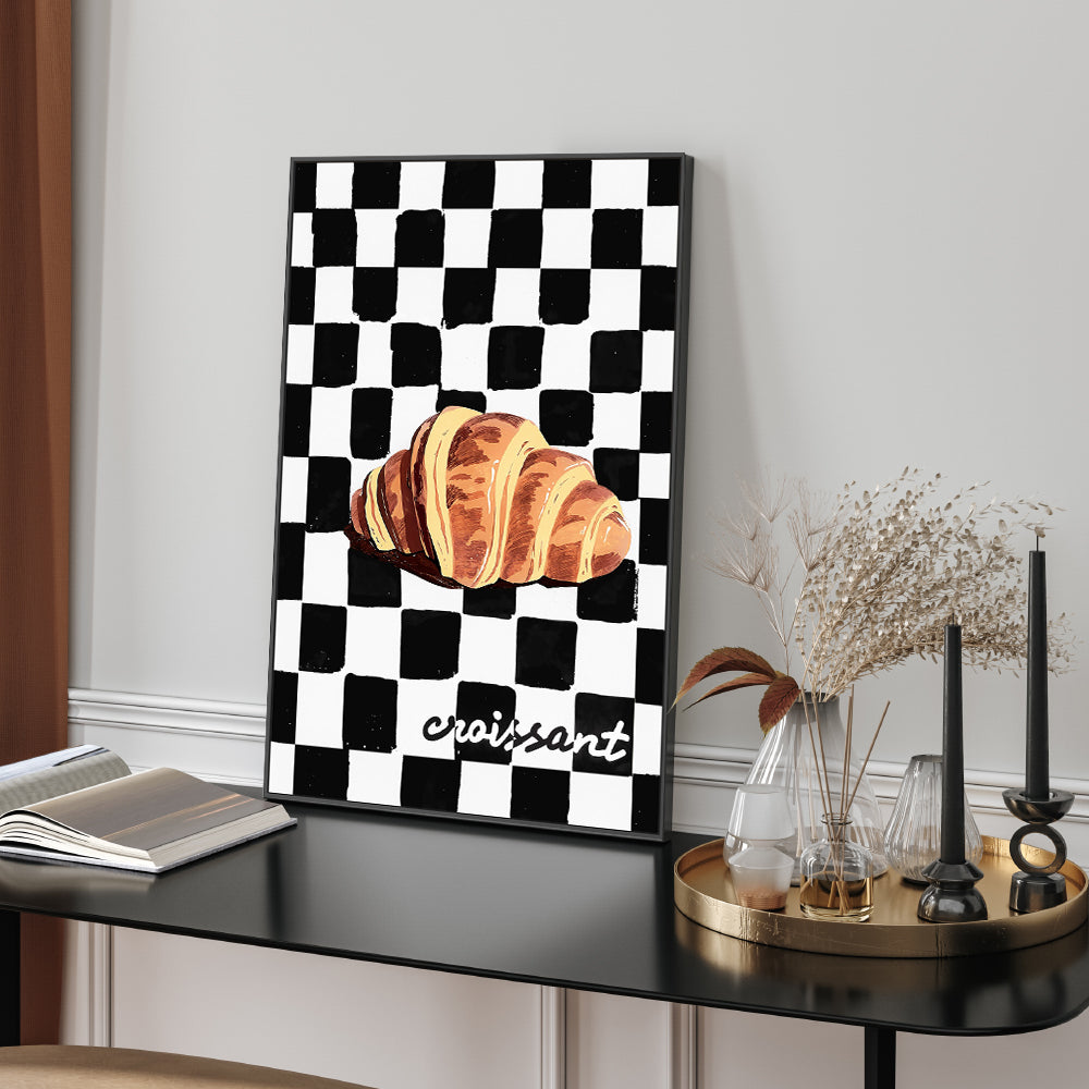wall-art-print-canvas-poster-framed-BW Croissant , By Lady Hana-7