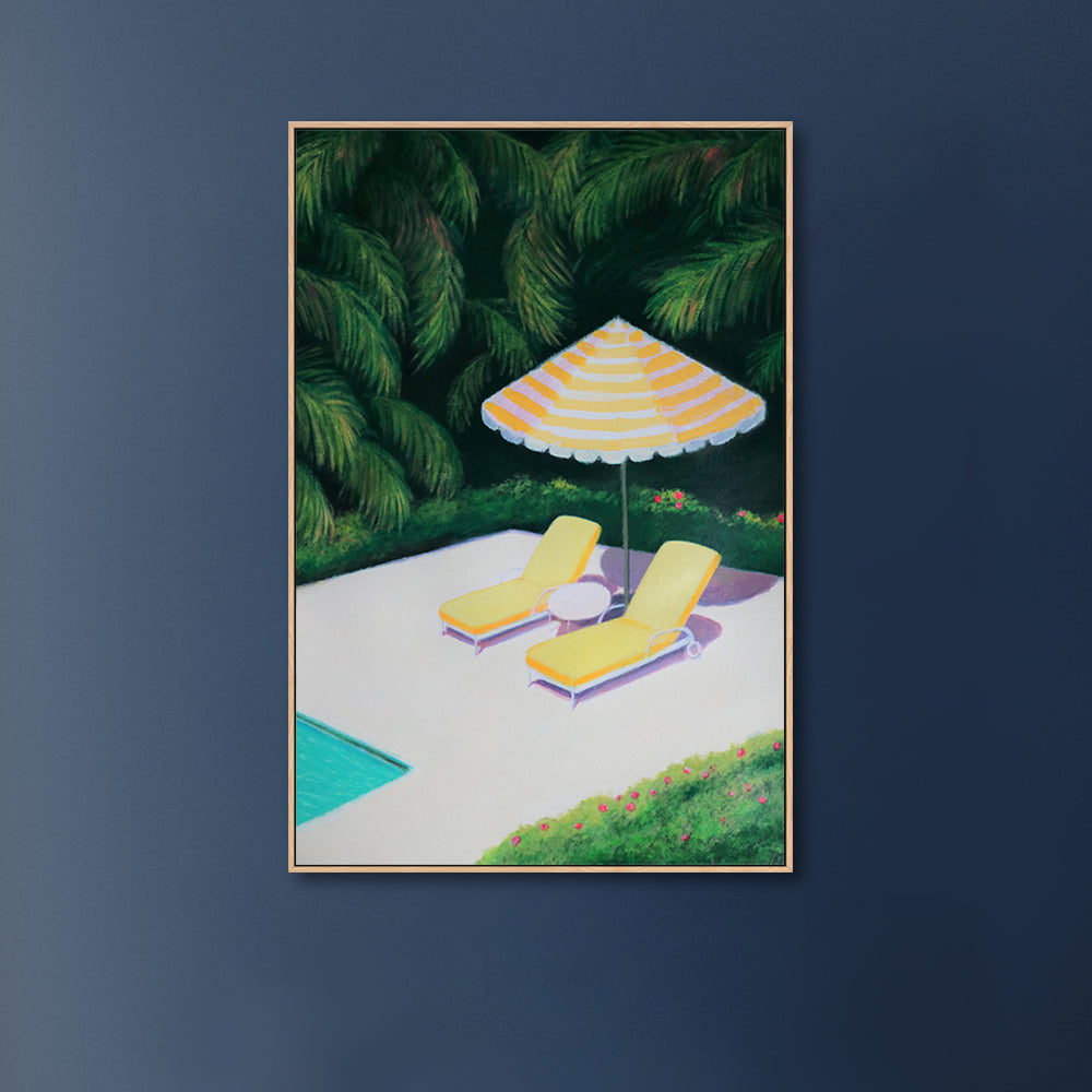 wall-art-print-canvas-poster-framed-By The Pool-by-Ieva Baklane-Gioia Wall Art