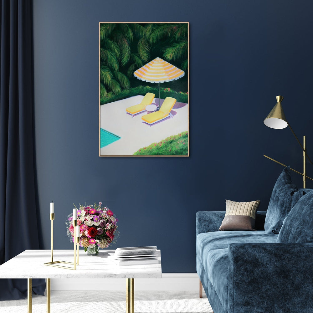 wall-art-print-canvas-poster-framed-By The Pool-by-Ieva Baklane-Gioia Wall Art
