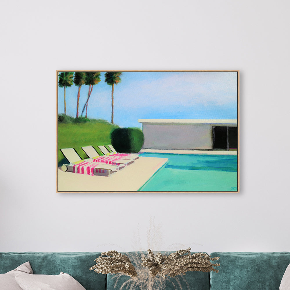 wall-art-print-canvas-poster-framed-By The Swimming Pool-by-Ieva Baklane-Gioia Wall Art